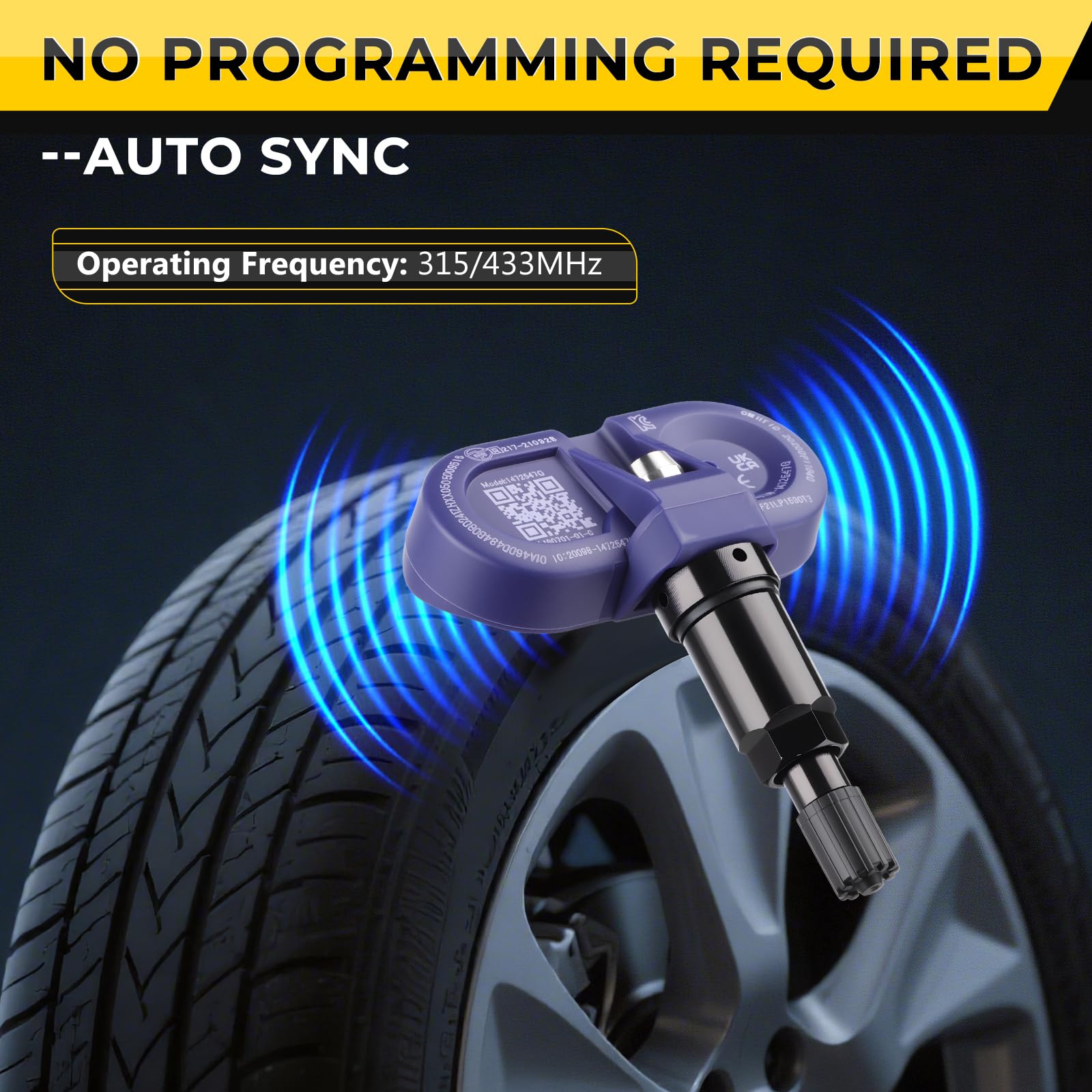 4 Stück Bluetooth Reifendrucksensor für Tesla, TPMS Sensor RDKS Reifendruckkontrollsystem Kompatibel mit 2020-2025 Tesla Model S/3/X/Y 149070101C 1490701-01-B 1490701-01-C