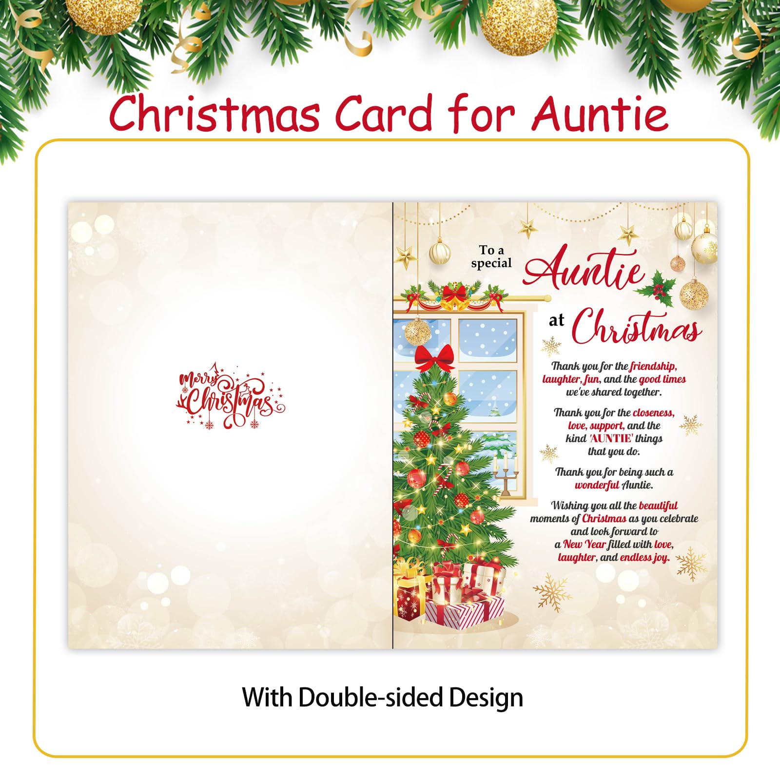 HOWAF Special Auntie Christmas Card - Image 3
