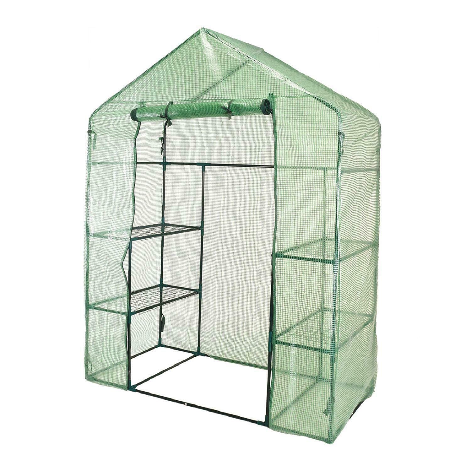 Greenhouse Clear PVC or Mini Pop Up Greenhouse Perfect for Growing Potted Plants, Growing Seeds, Herbs, Seedlings, Flowers, Gardening Indoor or Outdoor in Any Season (Walk in Greenhouse PE)