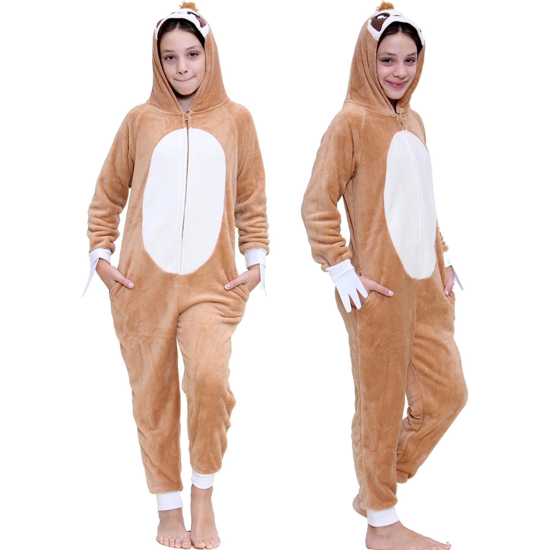 A2Z 4 Kids Tier Einteiler Für Kinder Mädchen Jungen Super Weich Kostüm Für Kinder - E.S Sloth 13