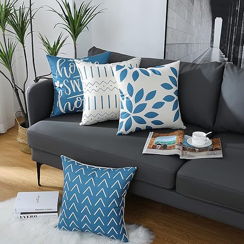 Vista 29 de Homefeelzydys Fundas de almohada de 18 x 18 pulgadas, fundas de almohada de 18 x 18 pulgadas, fundas de almohada cuadradas, juego de 4 fundas