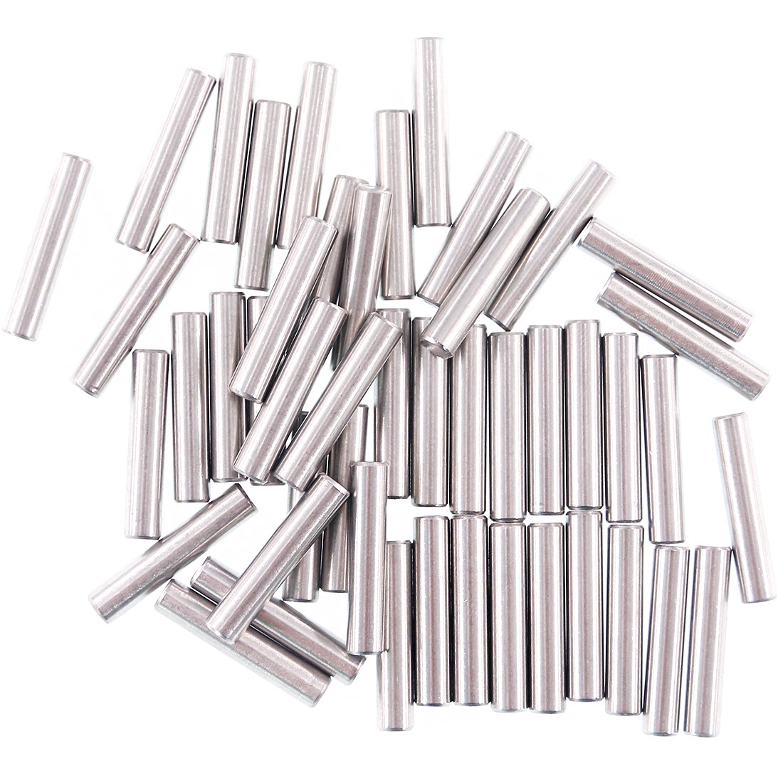 Sourcing Map 50pcs Dowel Pins M1(1mm) X 4mm 304 Stainless Steel Cylindrical Shelf Support Peg Pin Rod Fasten Elements For Metal Devices Wood Furniture DIY Installation, Silver