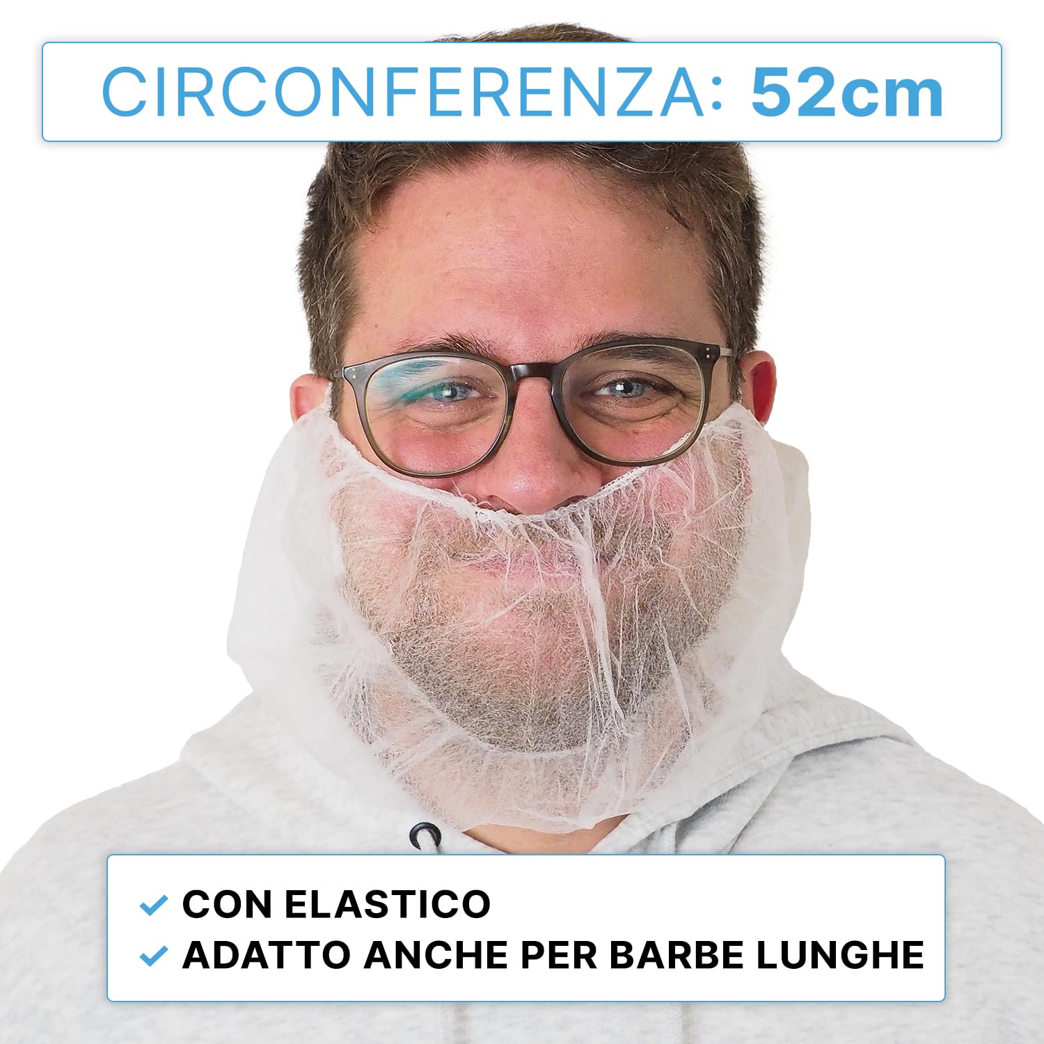 100 Protezioni Per Barba Usa E Getta - Tessuto Non Tessuto Per Igiene Alimentare E Sanitaria - Foto 9