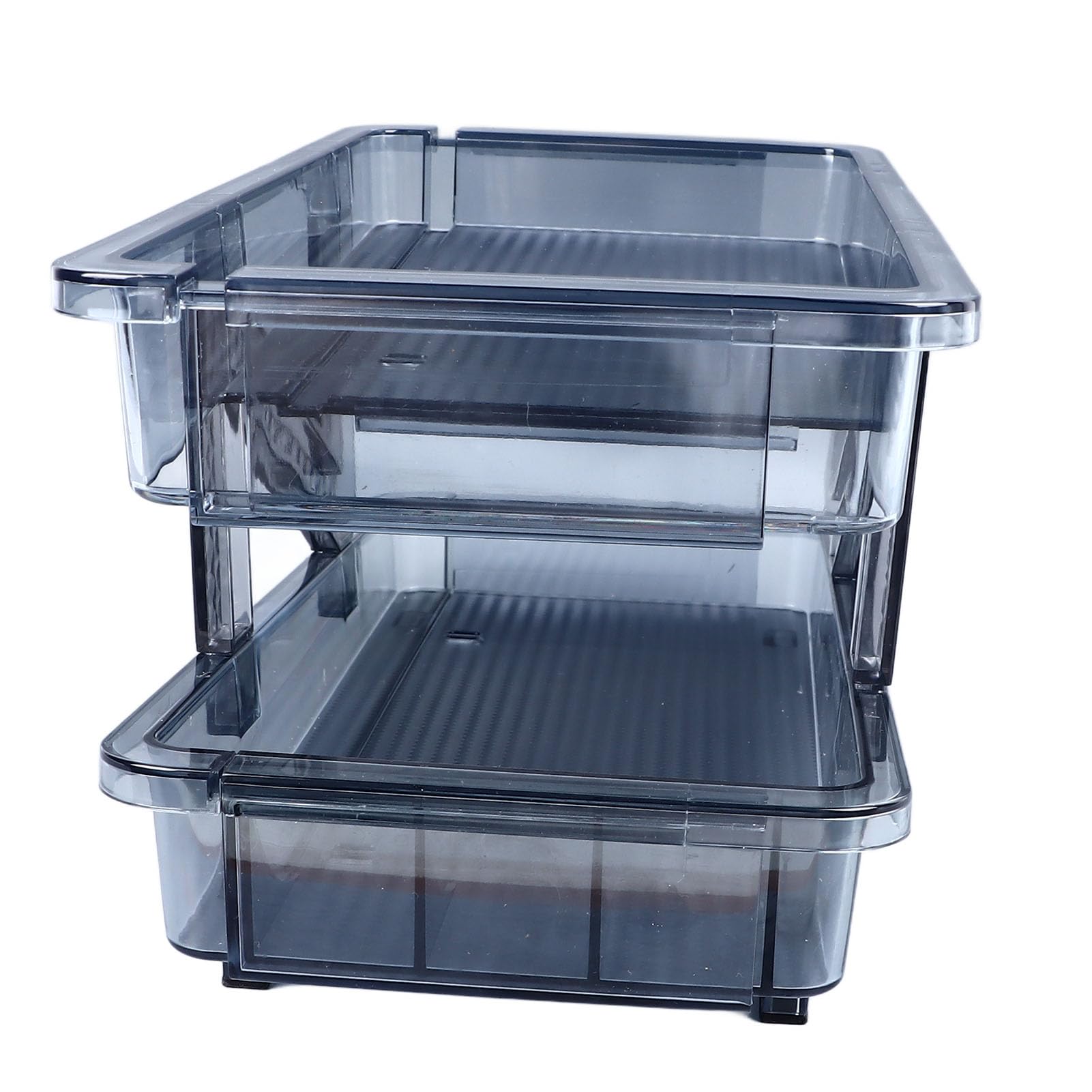 Yomiyuyr Soda Can Organizer for Refrigerator, Versatile Auto Rolling Soda Can dispensers, 2-Tier Blue with Variable Width for Easy Drink Storage in Fridge, Pantry, or Countertop