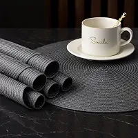 Kit 4 Peças de Jogo Americano Redondo 38cm Para Mesa Posta Elegante, Souplast, Jantar, Cozinha, Café da Manhã e Lanches (GRAFITTE)
