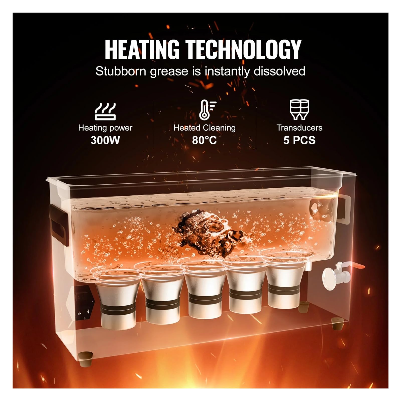 Limpiador ultrasónico, Limpiador Ultrasónico Digital 30L 300W 40kHz con Temporizador y Calentador Cesta