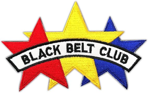 AAMA Black Belt Club w/ 3 Stars Martial Arts Taekwondo Karate Iron On Patch - 1 pc