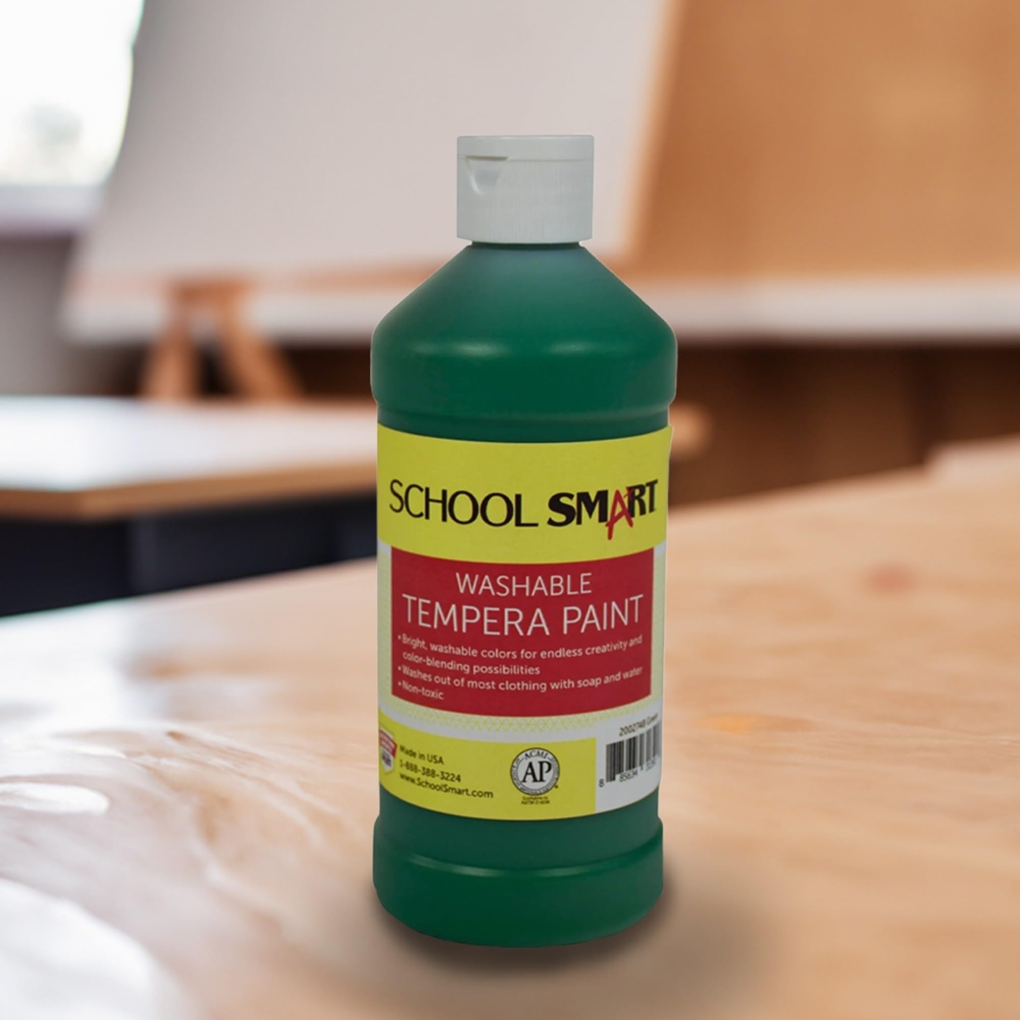 School Smart Peinture tempera lavable, vert, flacon de 1 pinte
