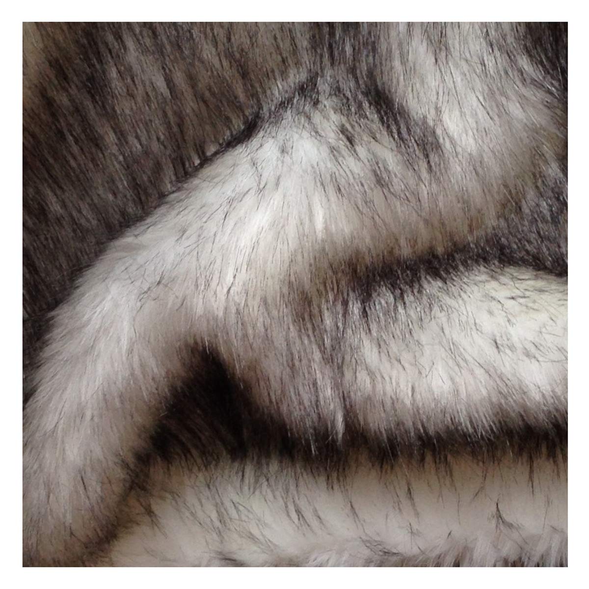 Tissu de fourrure de renard artificiel blanc et noir pour tapis de salon
