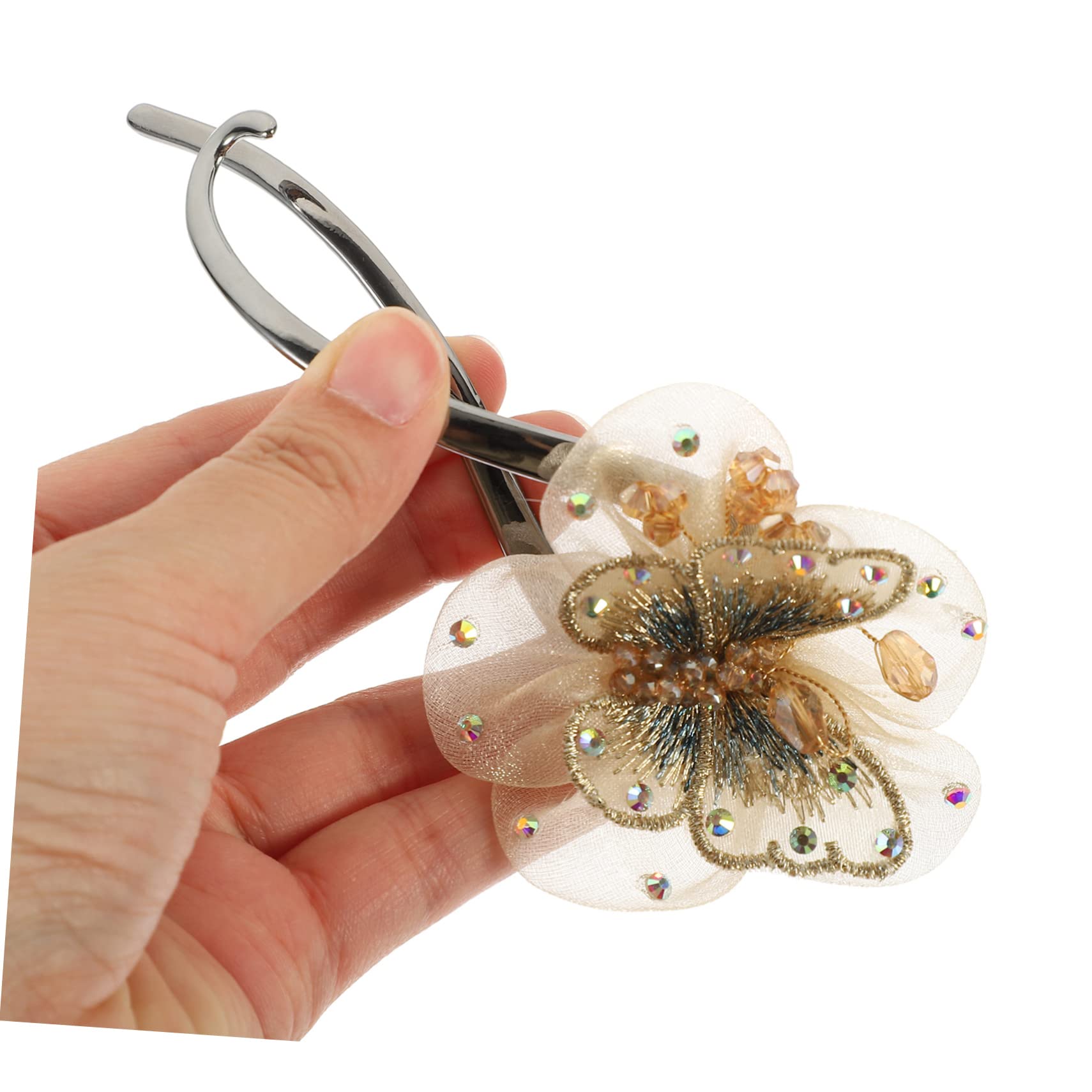 minkissy 4 fermagli per capelli per ragazze clip per capelli con strass clip per capelli per donne petali di fiori morsetti per capelli francesi fermagli per capelli coda di cavallo supporto per
