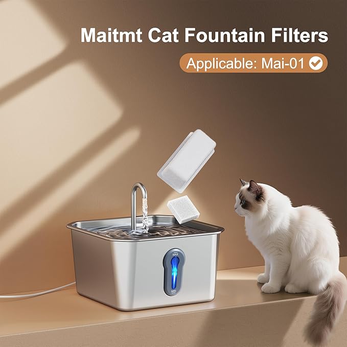 12 Filtros para Fuente de Agua para Gatos (8 Filtros + 4 Esponjas) miniatura 3