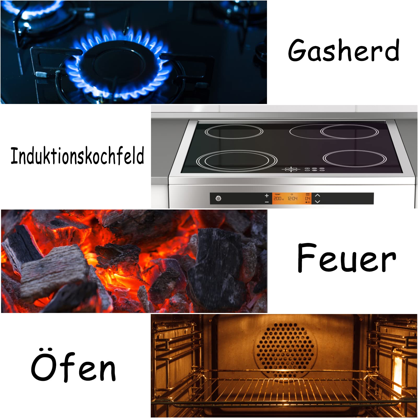 NAIZY Ensemble Dutch Oven 12 Pièces Avec Boîte En Bois Incluant Pot À Feu, Poêle, Moules À Pâtisserie, Casseroles, Plats D'entrée, Bases, Gaufrier, Gants, Tampons, Filets De Nettoyage