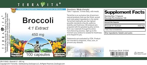 Miniatura 3 de TerraVita Brócoli 41-450 mg (100 Cápsulas, ZIN 519343) - Paquete de 2