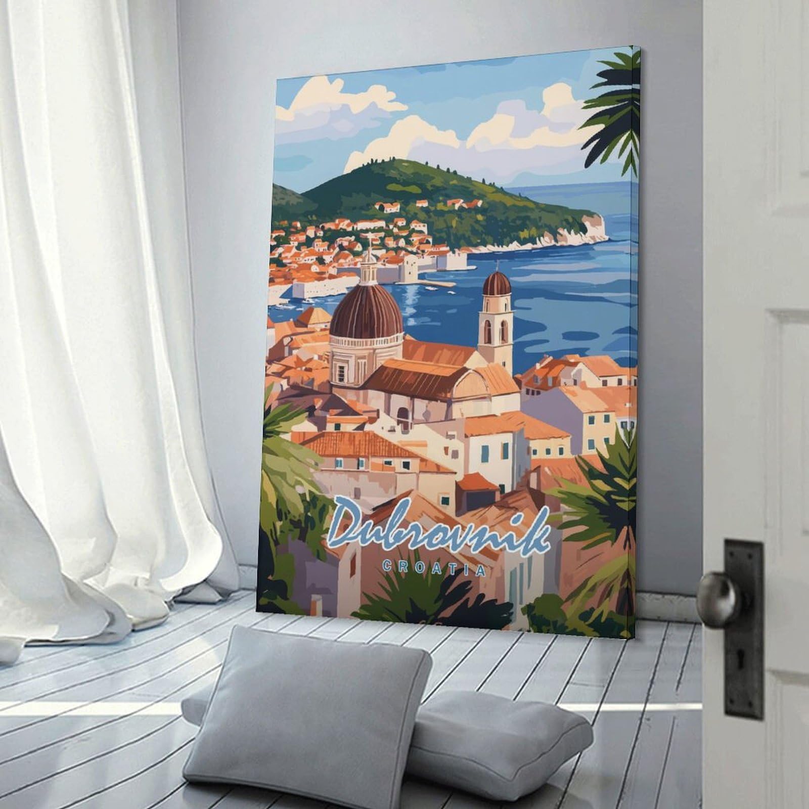 Junmoney Dubrovnik, Croatia Travel (2) Wall Art Print, 08x12inch(20x30cm), for Entryway, Lounge Links Or Small Walls, Decorative Wall Art for Narrow Spaces