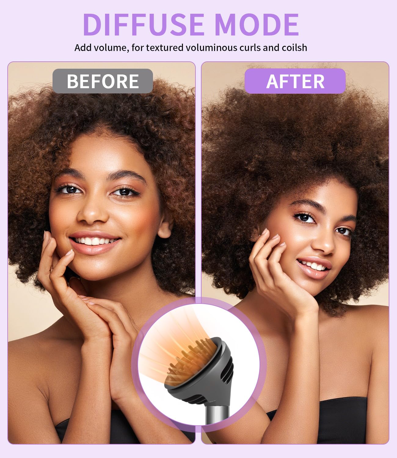 Accessori Diffusore Wave+Curl per Styler HS01 HS05 HS08 – Diffusore compatibile per Dyson Airwrap per Capelli Ricci e Volume – Accessori Styling Professionale per Asciugacapelli Ricci Naturali