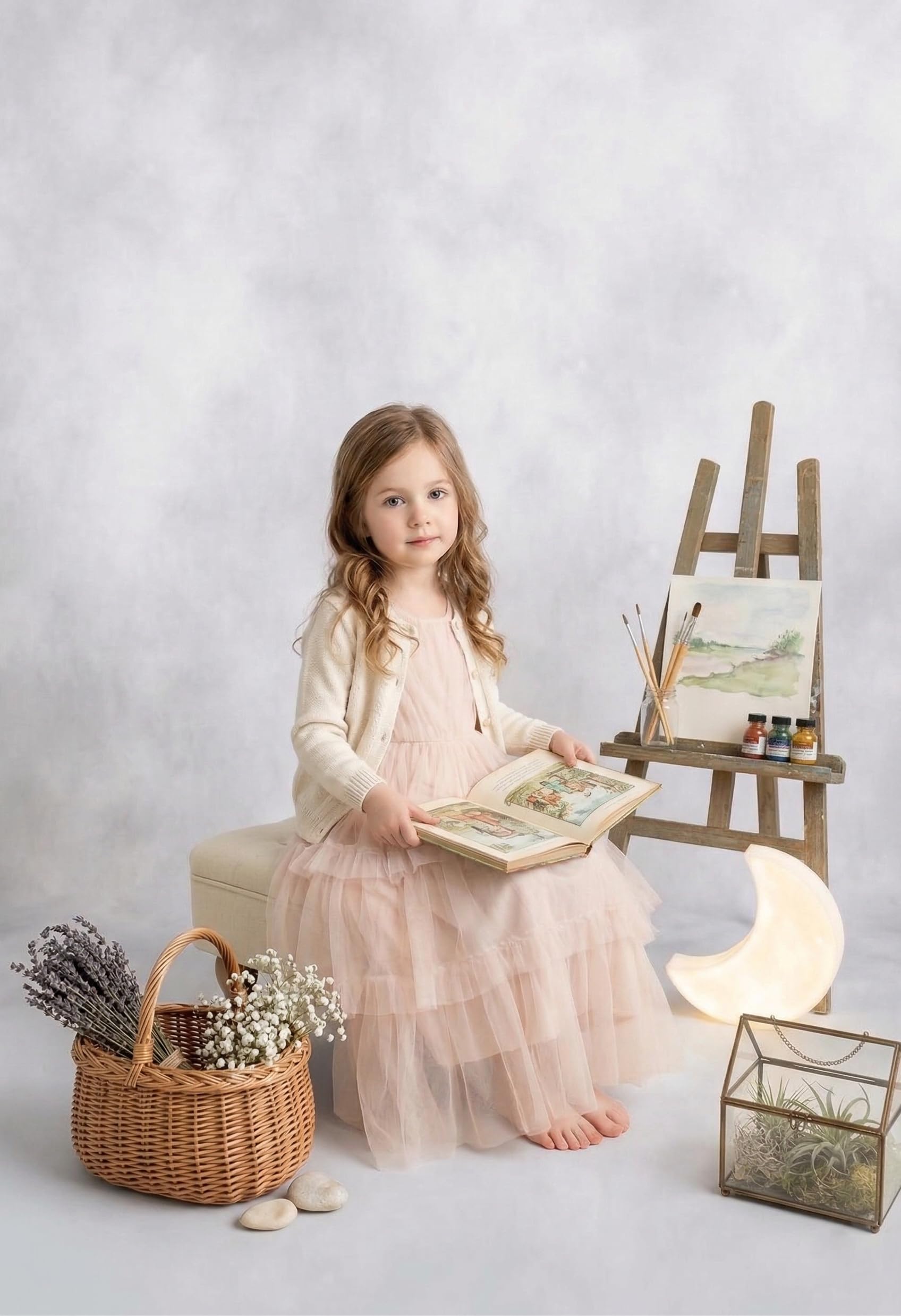 Kate Fotografie Hintergrund weiß 1,5x2,2m Retro-Fotostudio Rauchgrau Porträthintergrund Neugeborenes Porträtschießen Fotografie Hintergrund