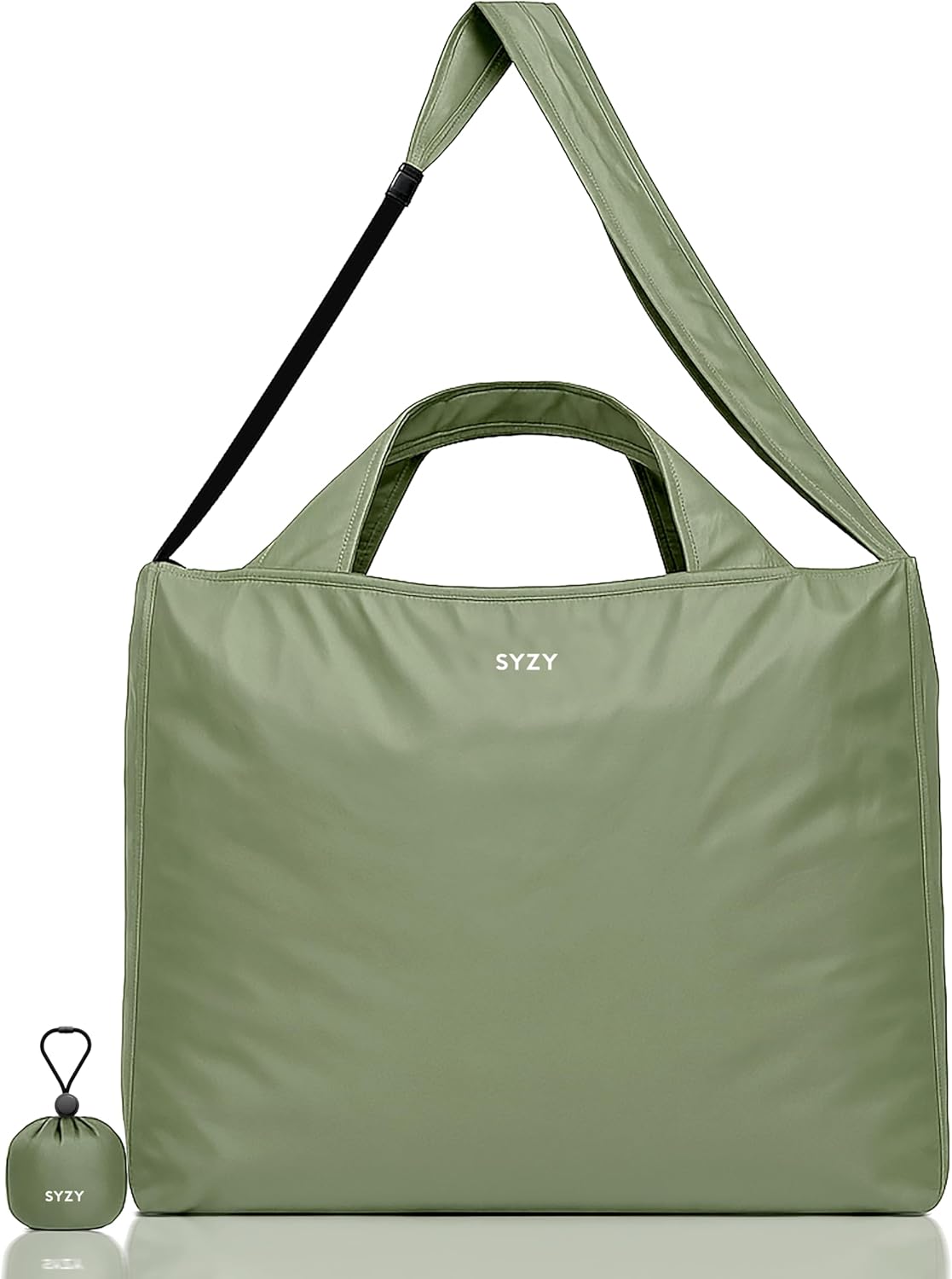SYZY World's Most Compact Oversized Bag - Water Resistant Zipper Crossbody Tote bag - Weekender Bag for Pool, Beach & Travel