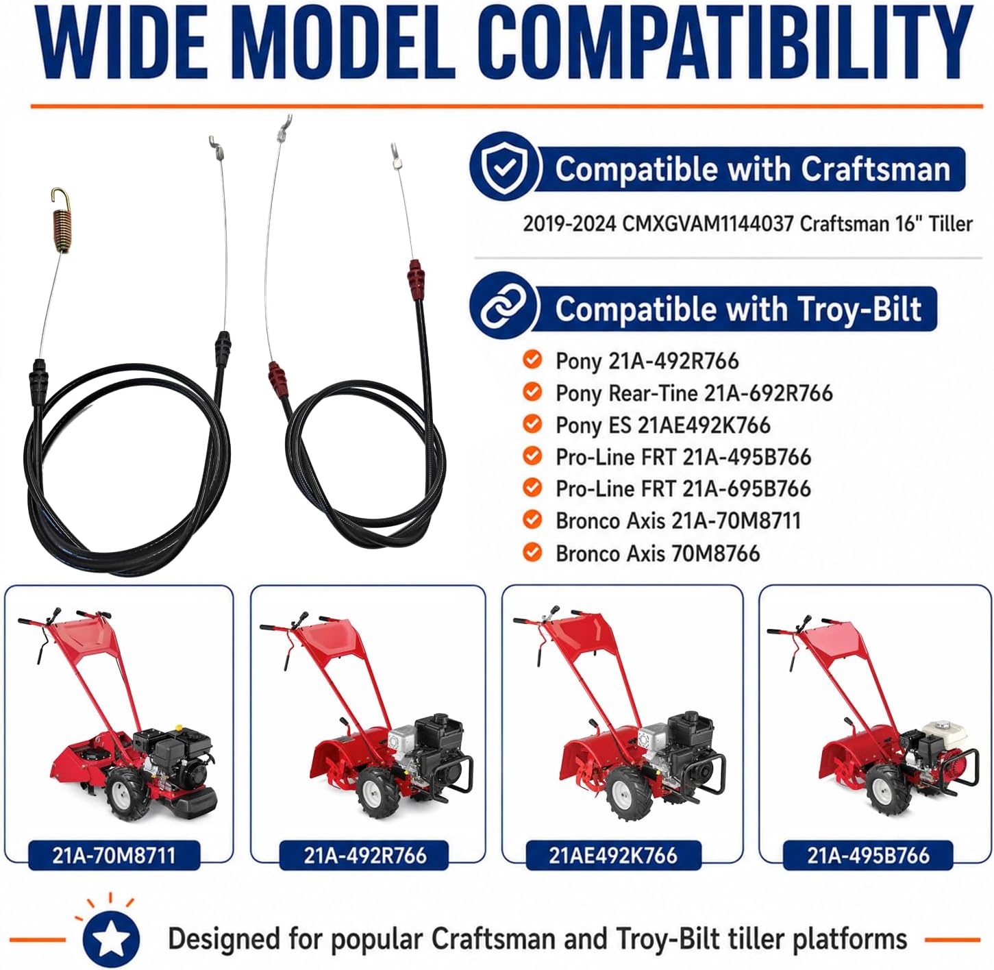 Forward 946-04413A & Reverse 946-04414A Control Cable Kit for Troy-Bilt