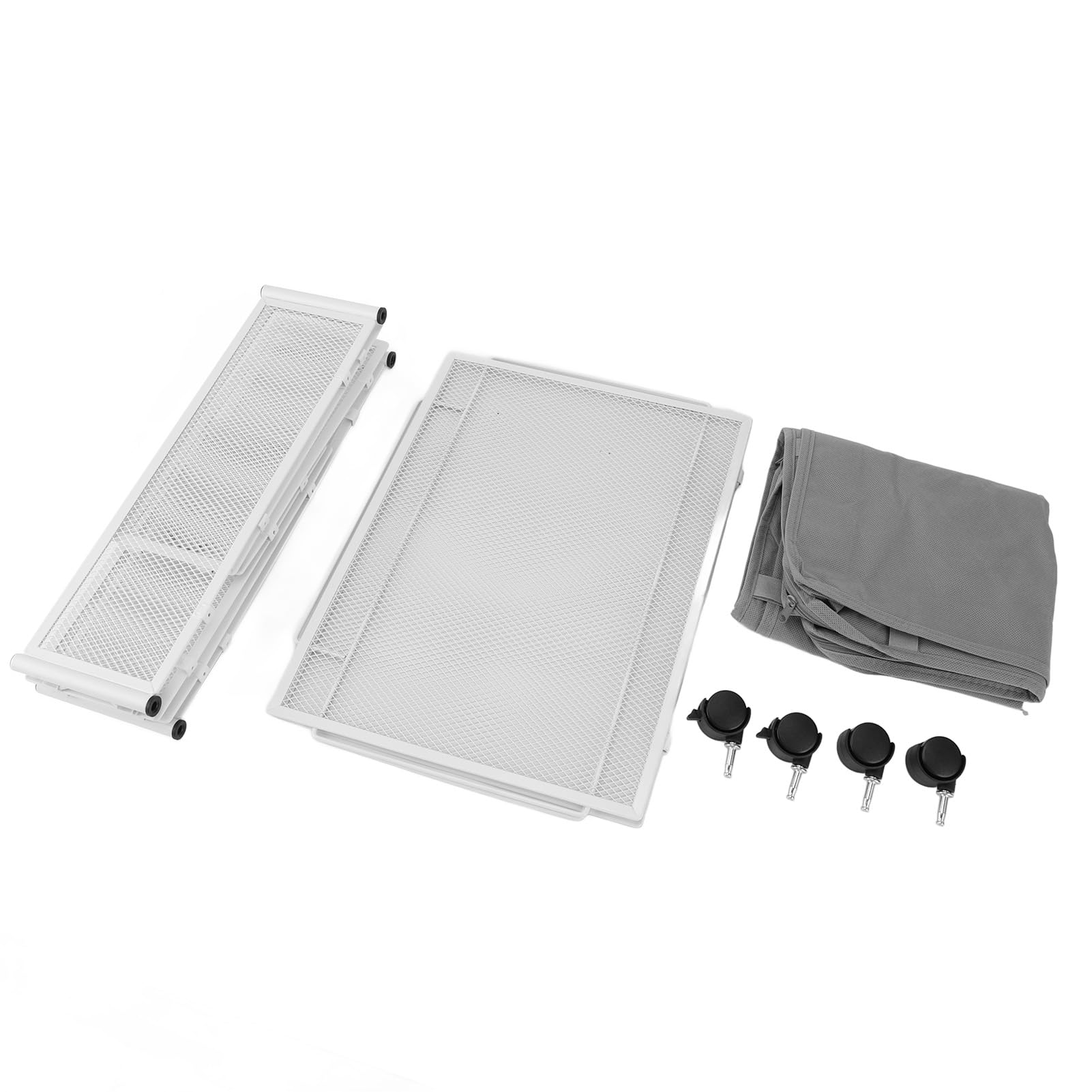 Ejoyous Contenitori Portaoggetti Sotto il Letto con Ruote Cassetto Portaoggetti Sotto il Letto in Metallo 23,6 X 15,7 X 6,1 Pollici con Coperchi Griglia Visiva a 4 Ruote per Vestiti Scarpe (WHITE)