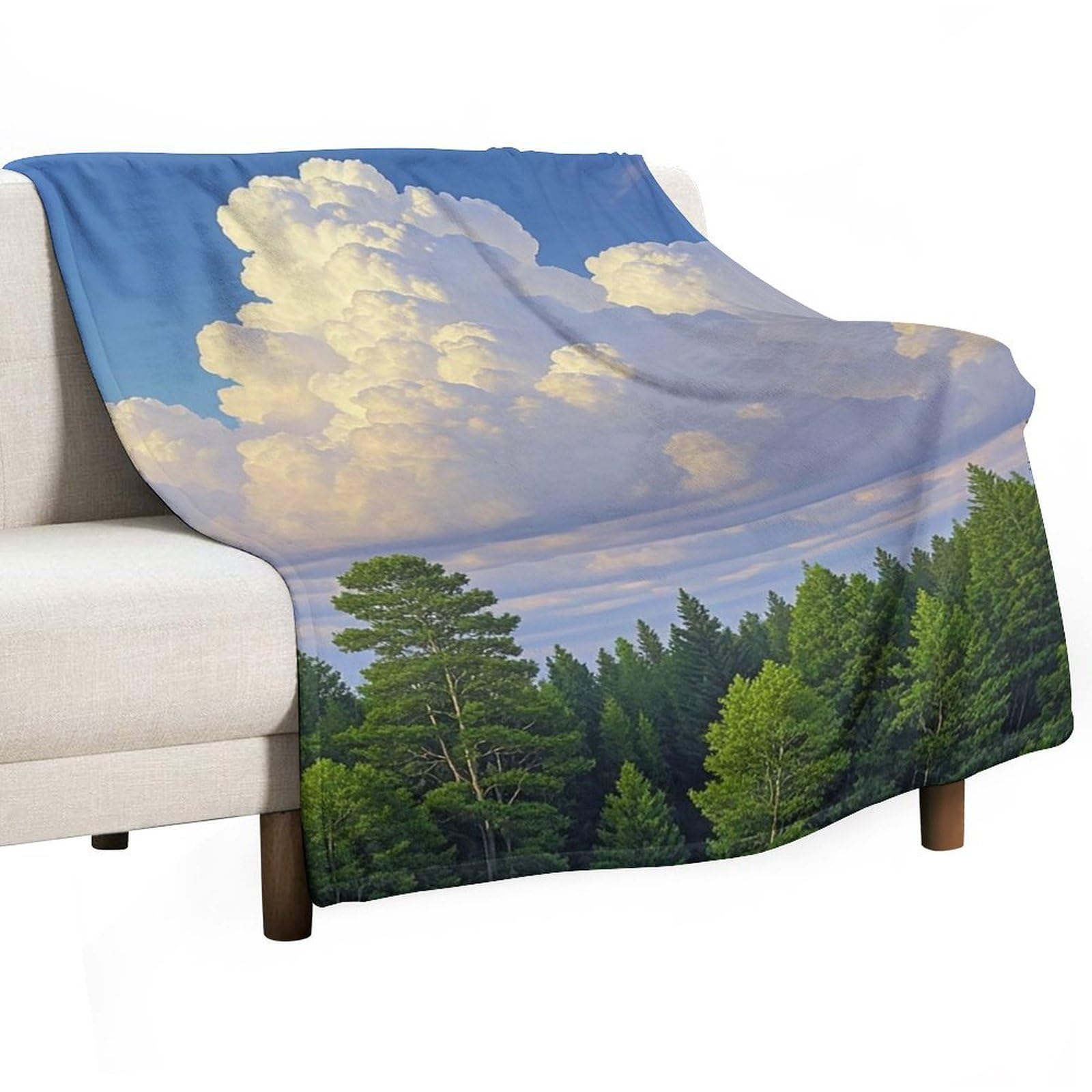 Couverture flanelle anti-boulochage nuage légère et douce pour canapé