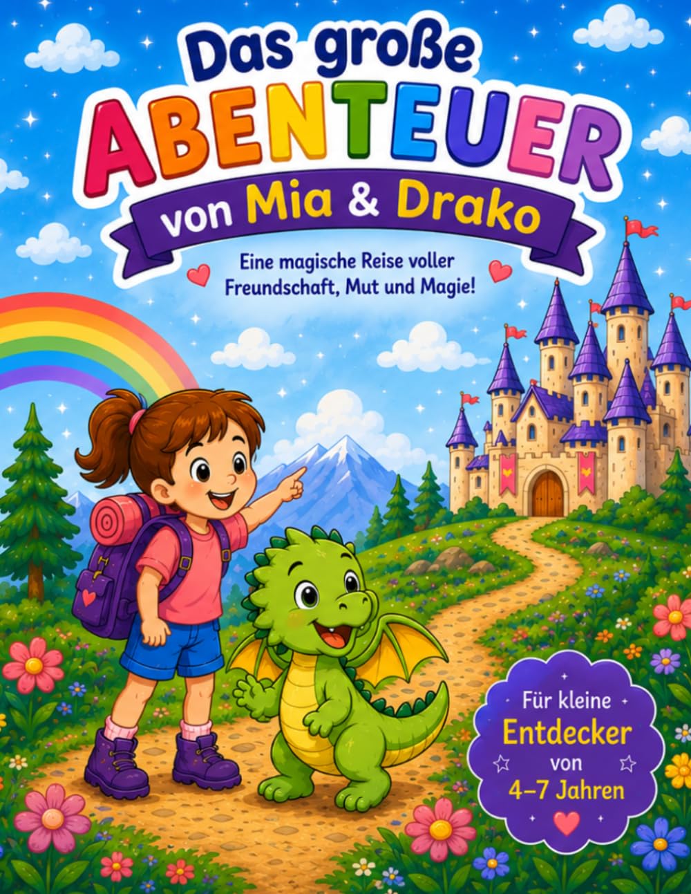 Das große Abenteuer von Mia & Drako: Malbuch für Kinder von 4–7 Jahren