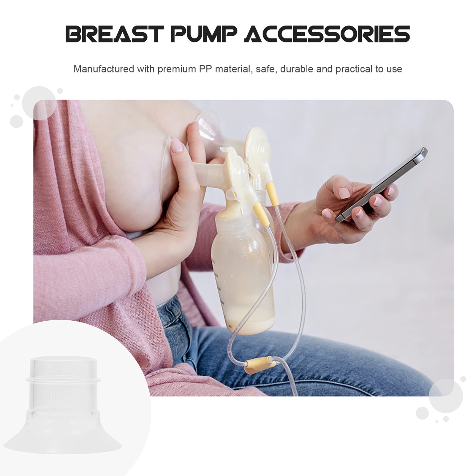 ibasenice 24mm Silicone Flange Connector for Wearable Electric Pumps Easy to Use and Comfortable