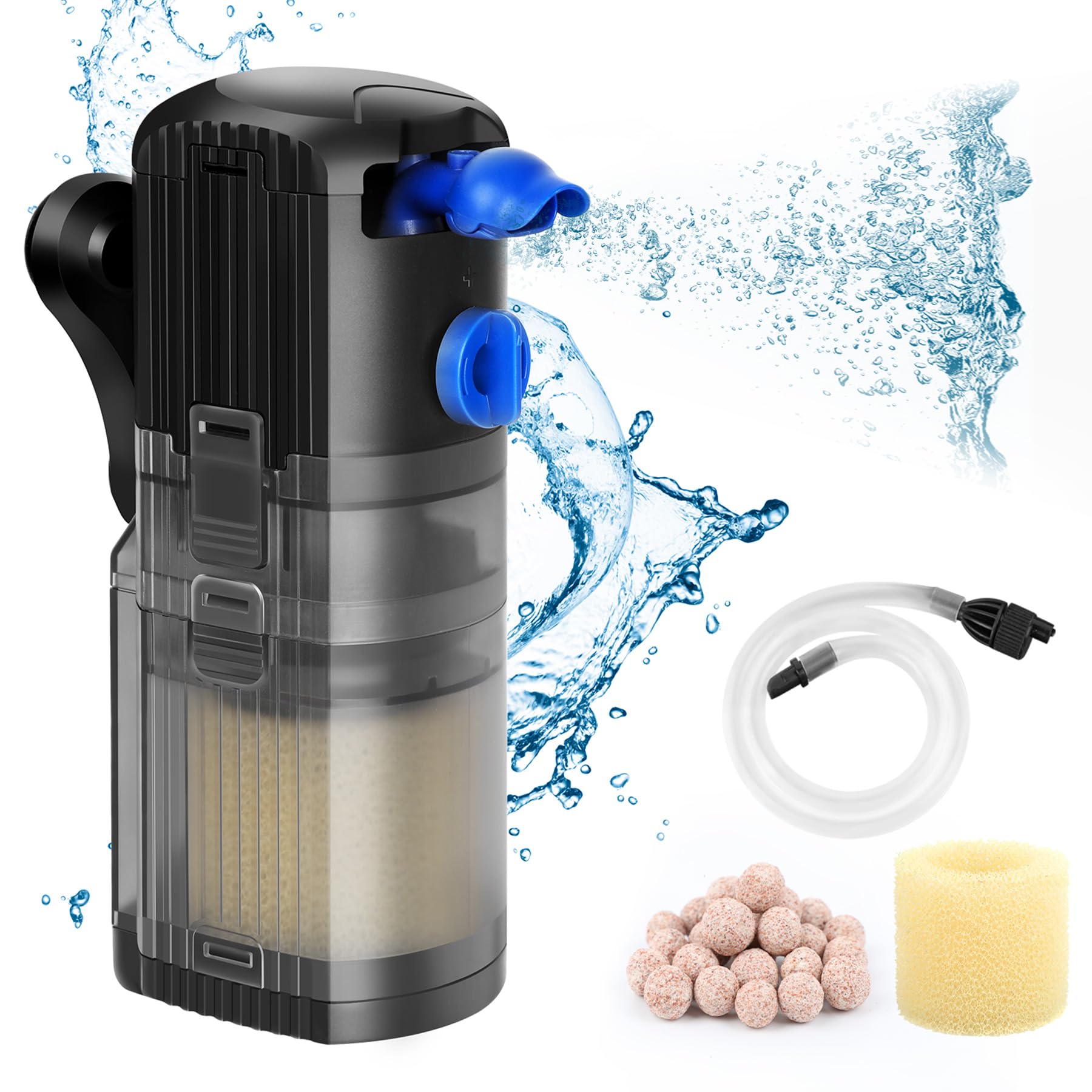Filtre intérieur pour aquarium silencieux de moins de 40 dB avec oxygénation