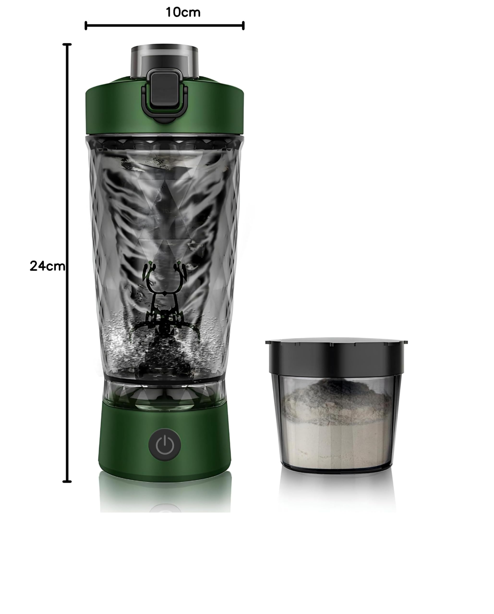 Bouteille shaker électrique de protéines pour milkshakes et substituts de repas, sans BPA, tasse mélangeur portable avec rangement de suppléments, gobelet shaker rechargeable par USB pour milkshakes