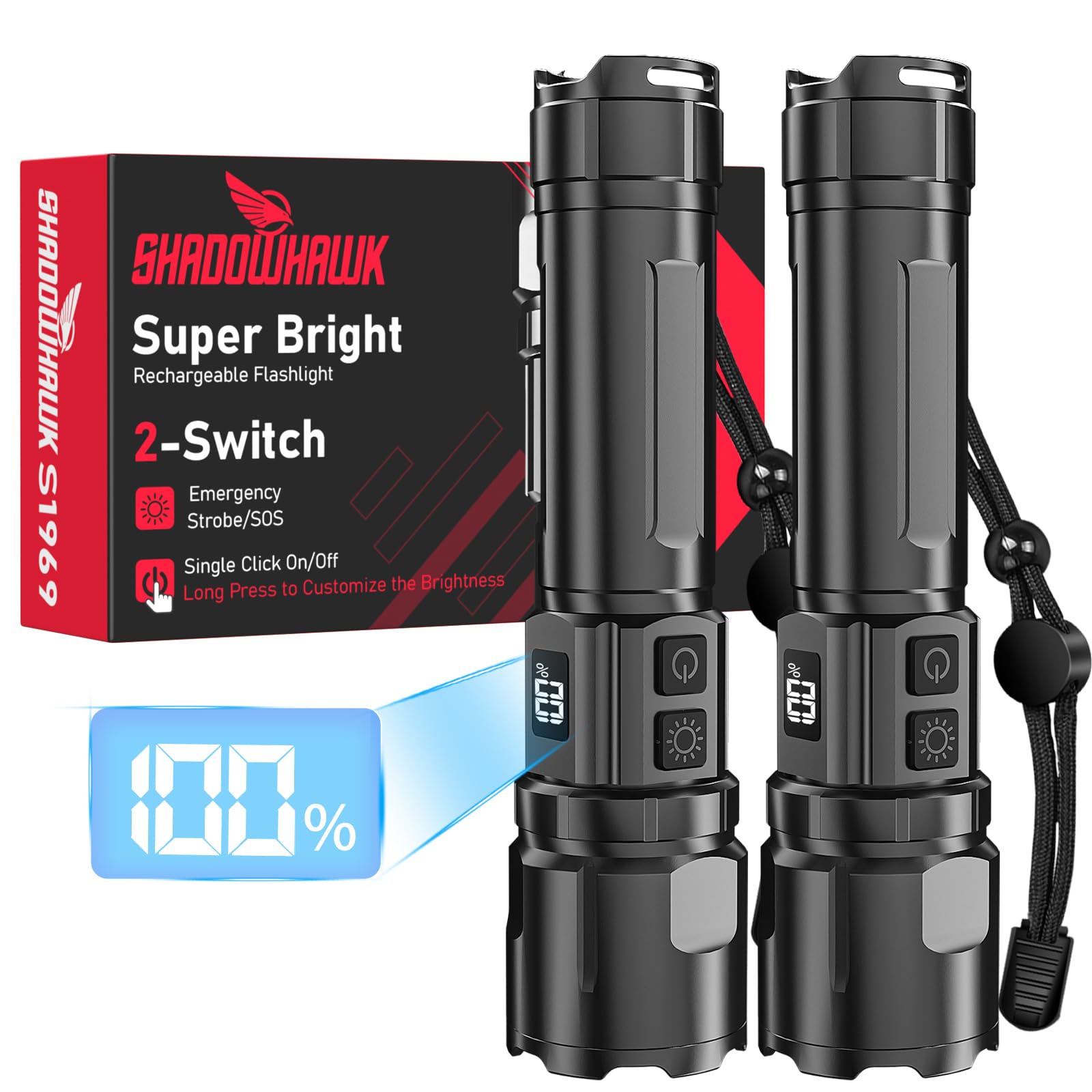 Shadowhawk LED Taschenlampe Aufladbar