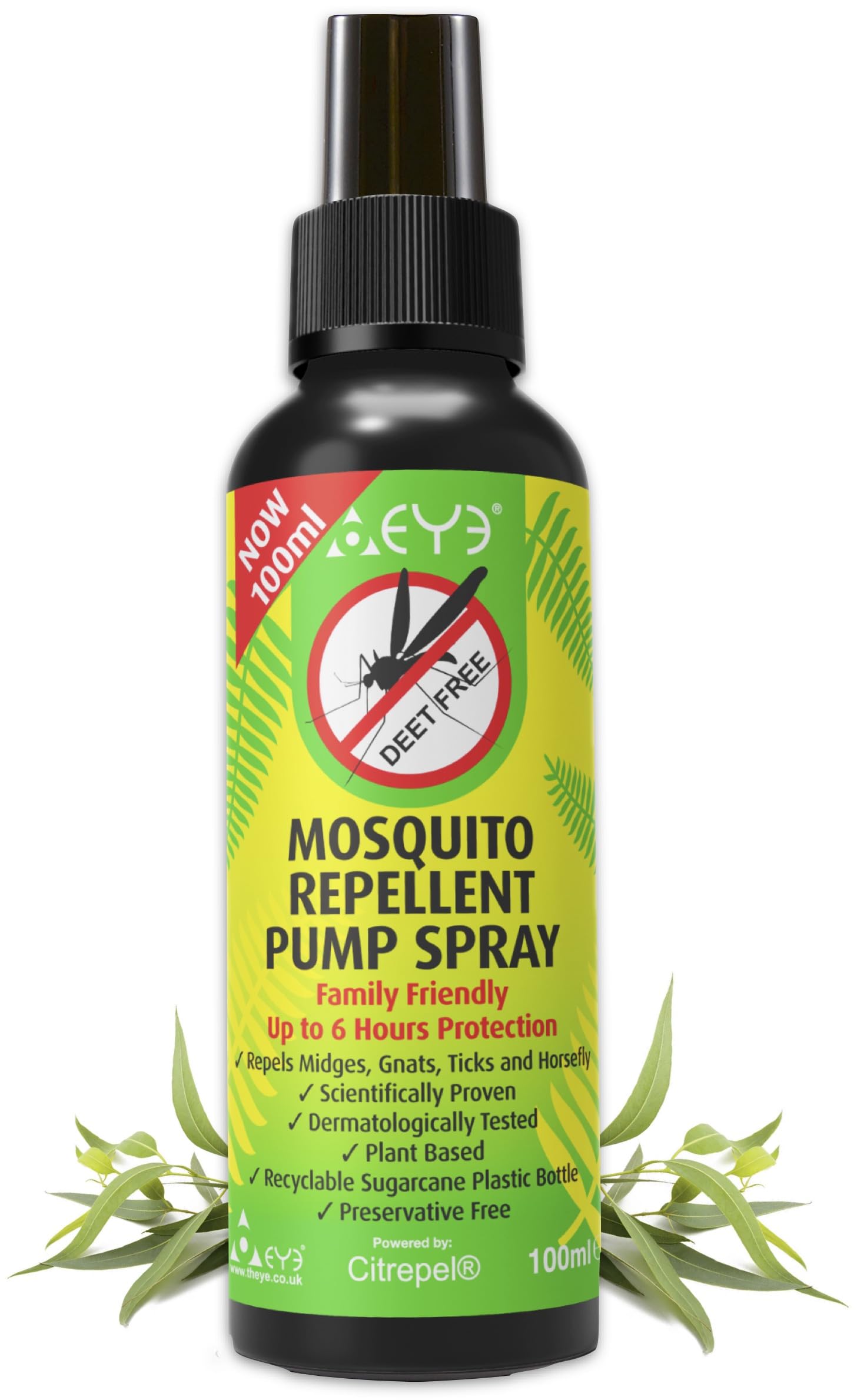 Natural Mosquito & Insect Repellent Spray – DEET-Free, Long-Lasting Protection, 100% Natural Ingredients, Safe for Skin, Travel-Friendly 100ml