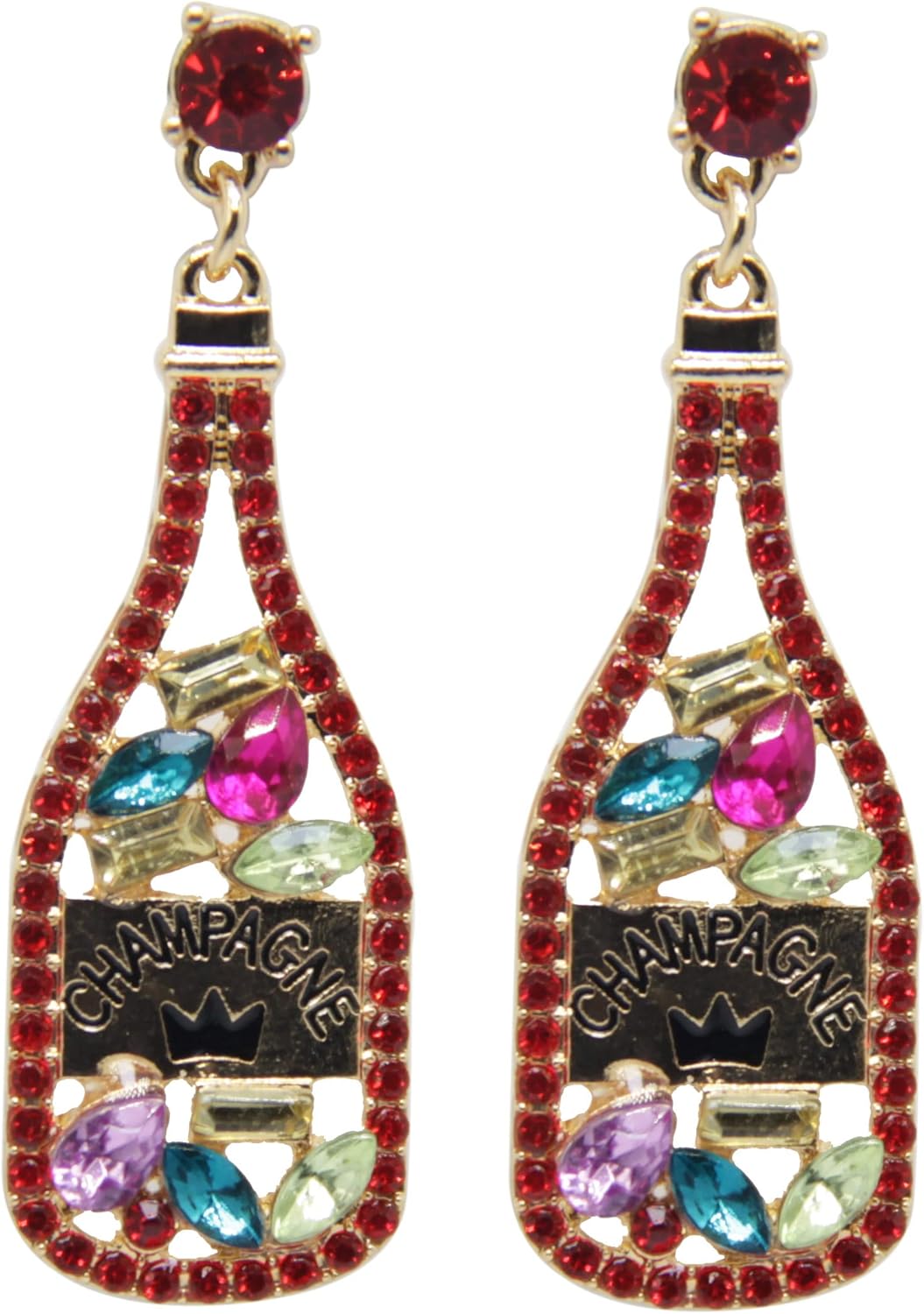 Champagne Bottle Earrings Rhinestone Crystal Beaded Kuwait Ubuy