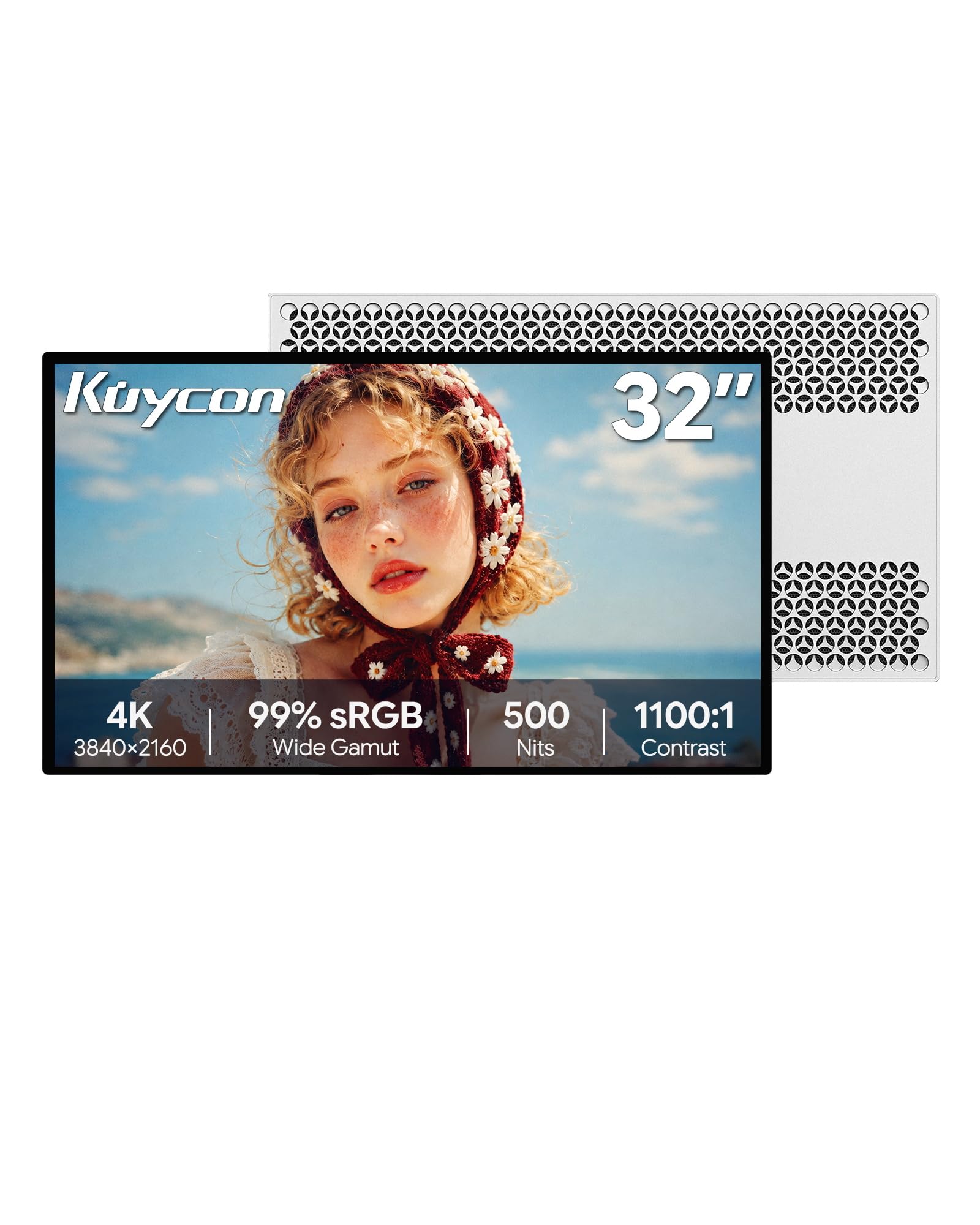 P32D 31.5'' 4K Monitor 3840x2160, 60Hz,Honeycomb sin Soporte | 3840x2160 139ppi 450 cd/m² USB C 100W Carga 96% DCI-P3 Altavoz de 10 bits para diseñador de juegos