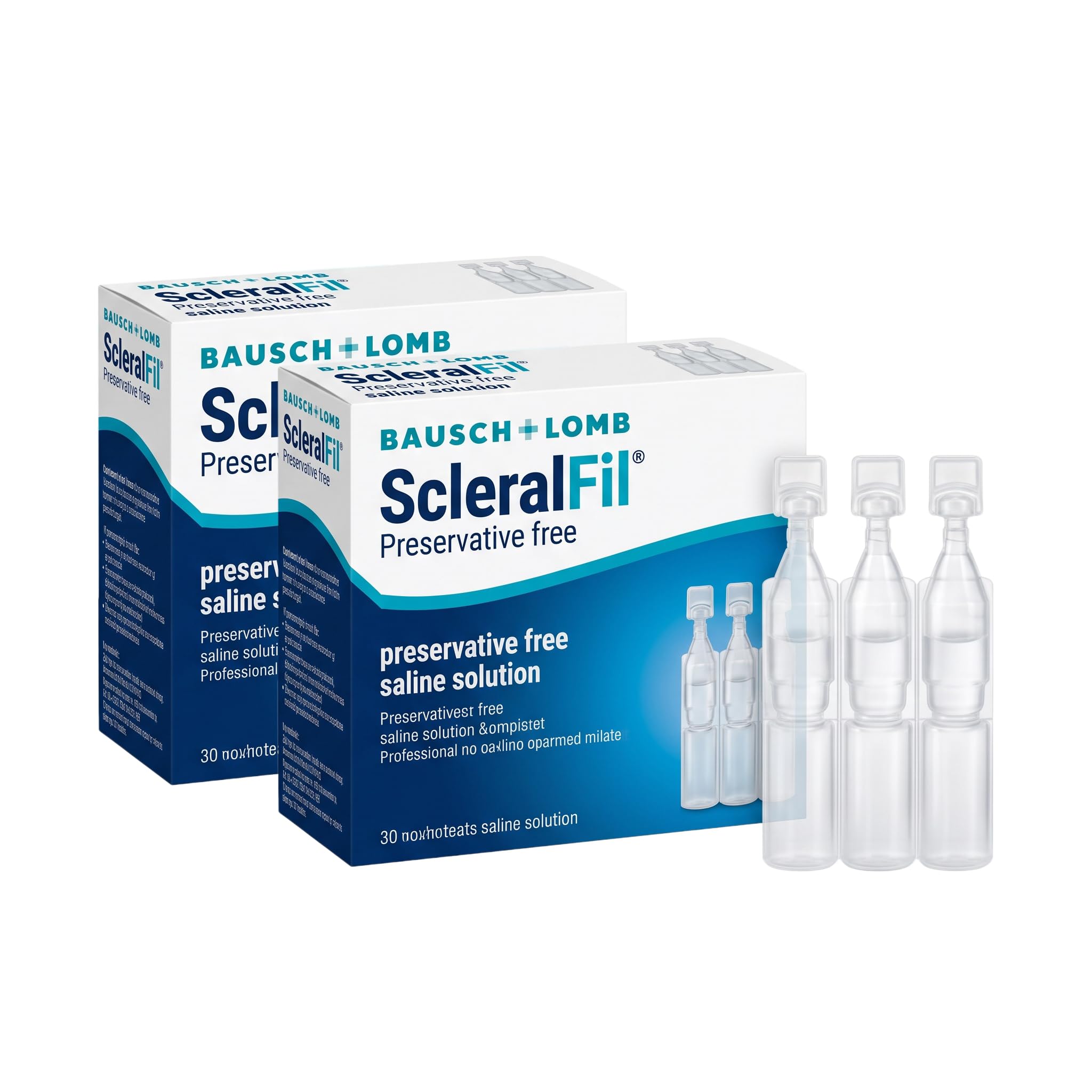 ScleralFil Preservative Free Saline Solution for Scleral Lenses,Buffered Isotonic Rinsing &amp; Insertion Solution for Soft and Rigid Gas Permeable Contacts,Single-Use Vials,(Pack of 60)