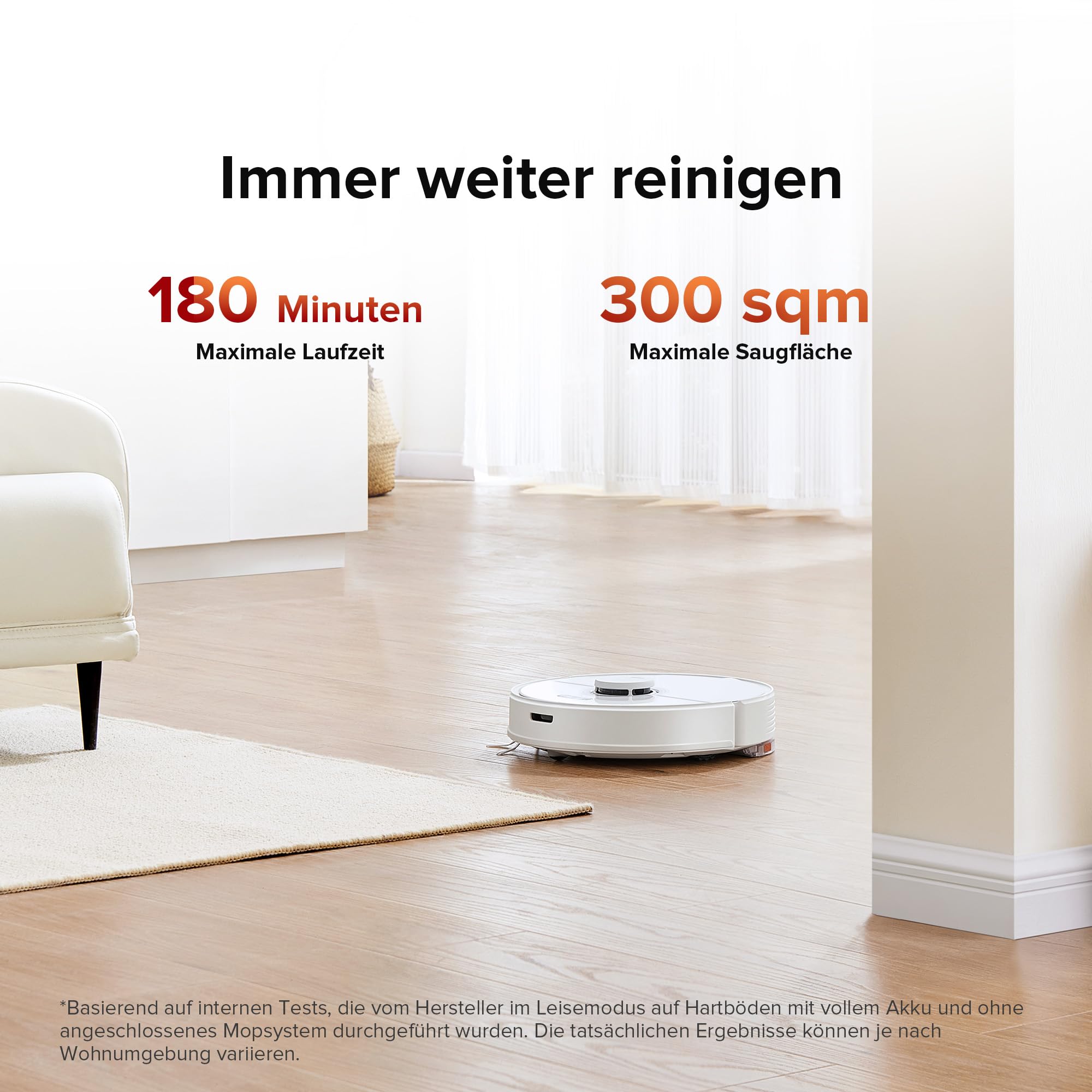 Roborock Q7 Max Saugroboter mit Vollgummibürste, 4200Pa Saugkraft, PreciSense-LiDAR-Navigation & 3D Mapping, Teppiche, Tierhaare, App/Alexa (Weiß) (Generalüberholt)