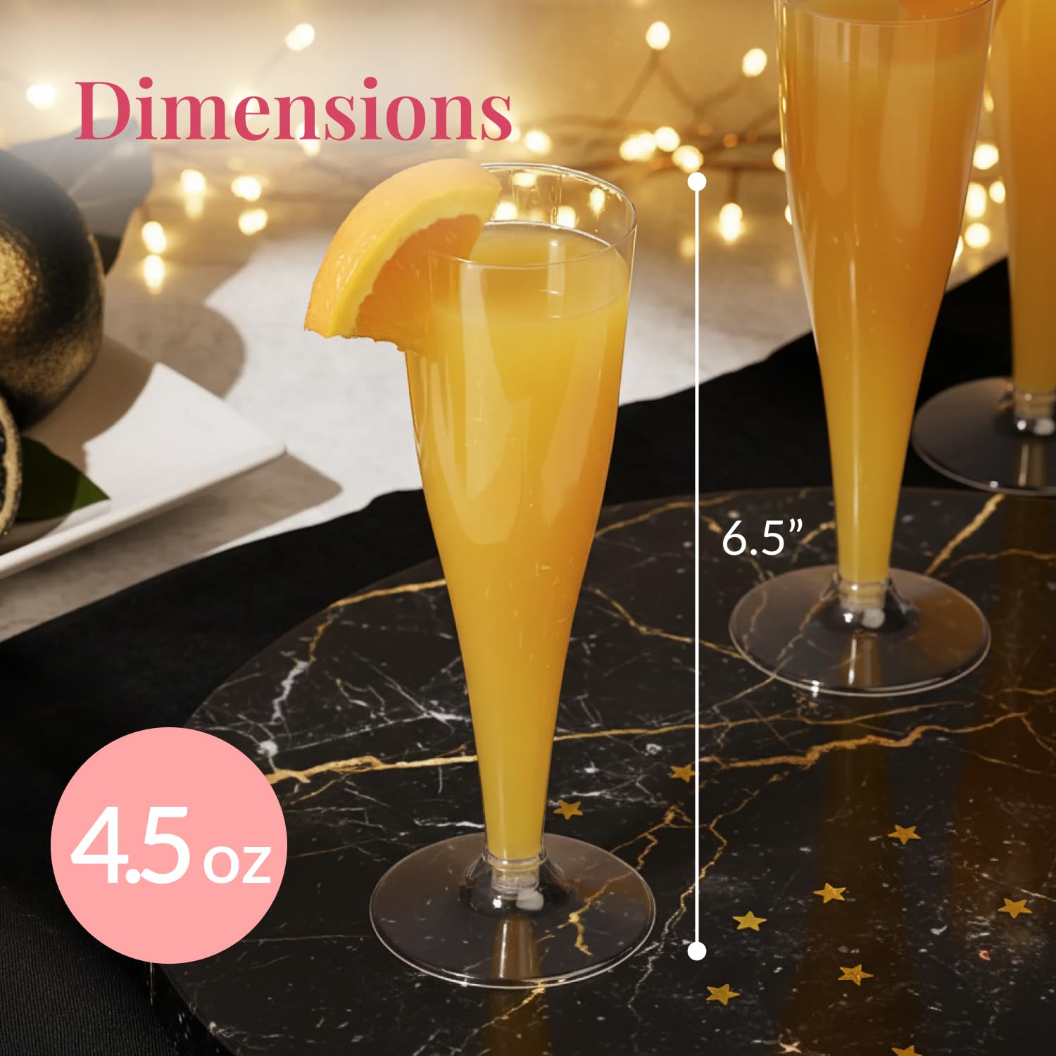 Plastic Champagne Glazen - Set van 20 stuks - 150 ml - Herbruikbaar - Roségoud - Voor