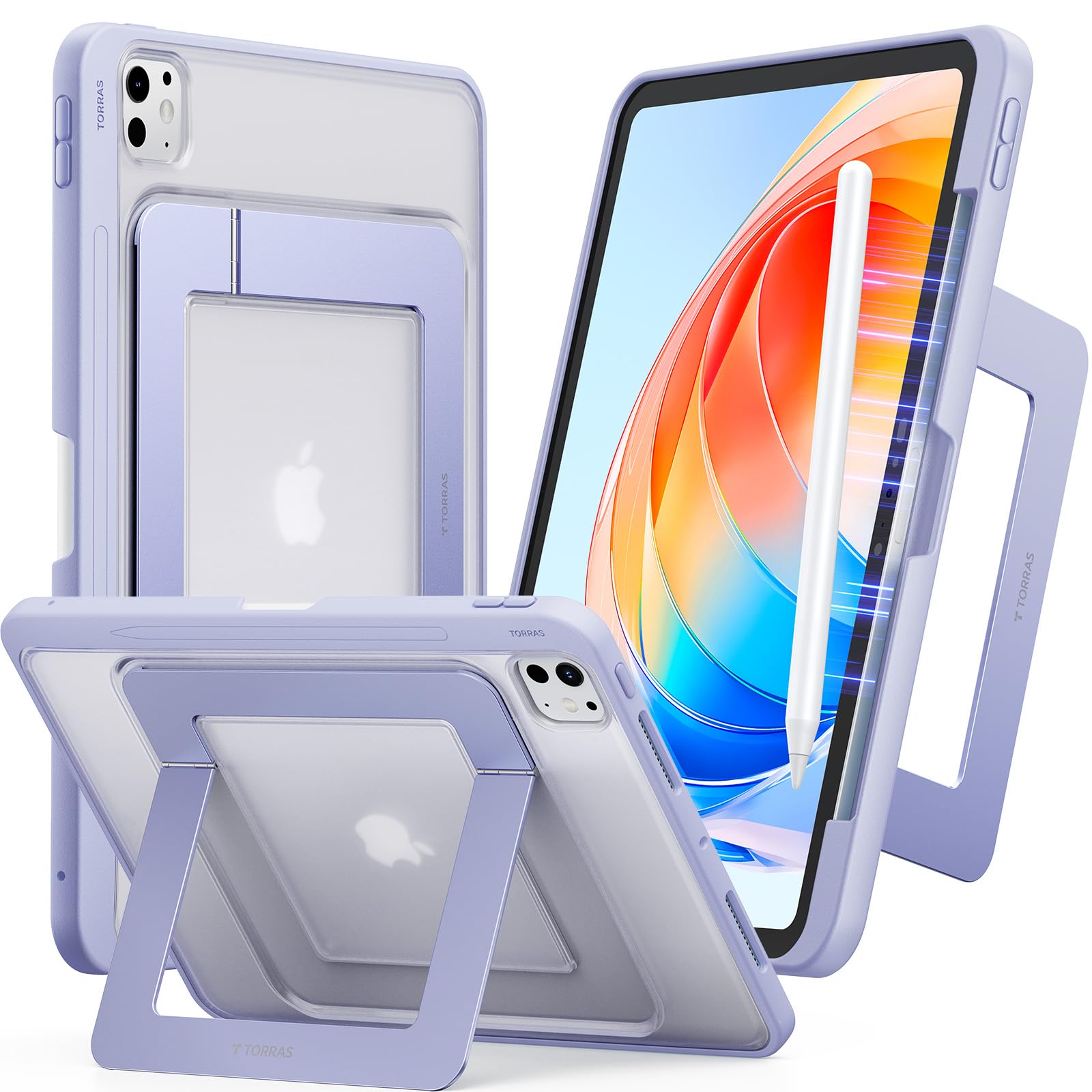 TORRAS Ostand K1 for iPad Pro 11 inch Case with Stand M4/M5, Purple