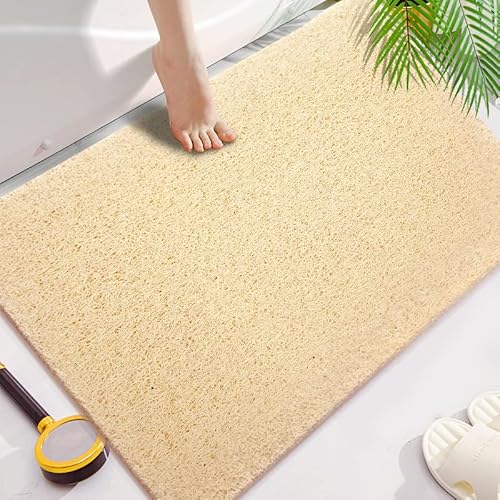 Shower Mats Non Slip for Elderly, 24x32’’Lager Loofah Bath Mats