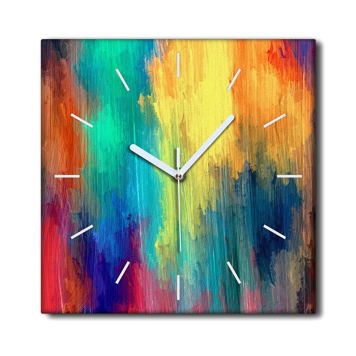 Horloge sur toile silencieuse 30x30cm pour un sommeil paisible sans tic-tac