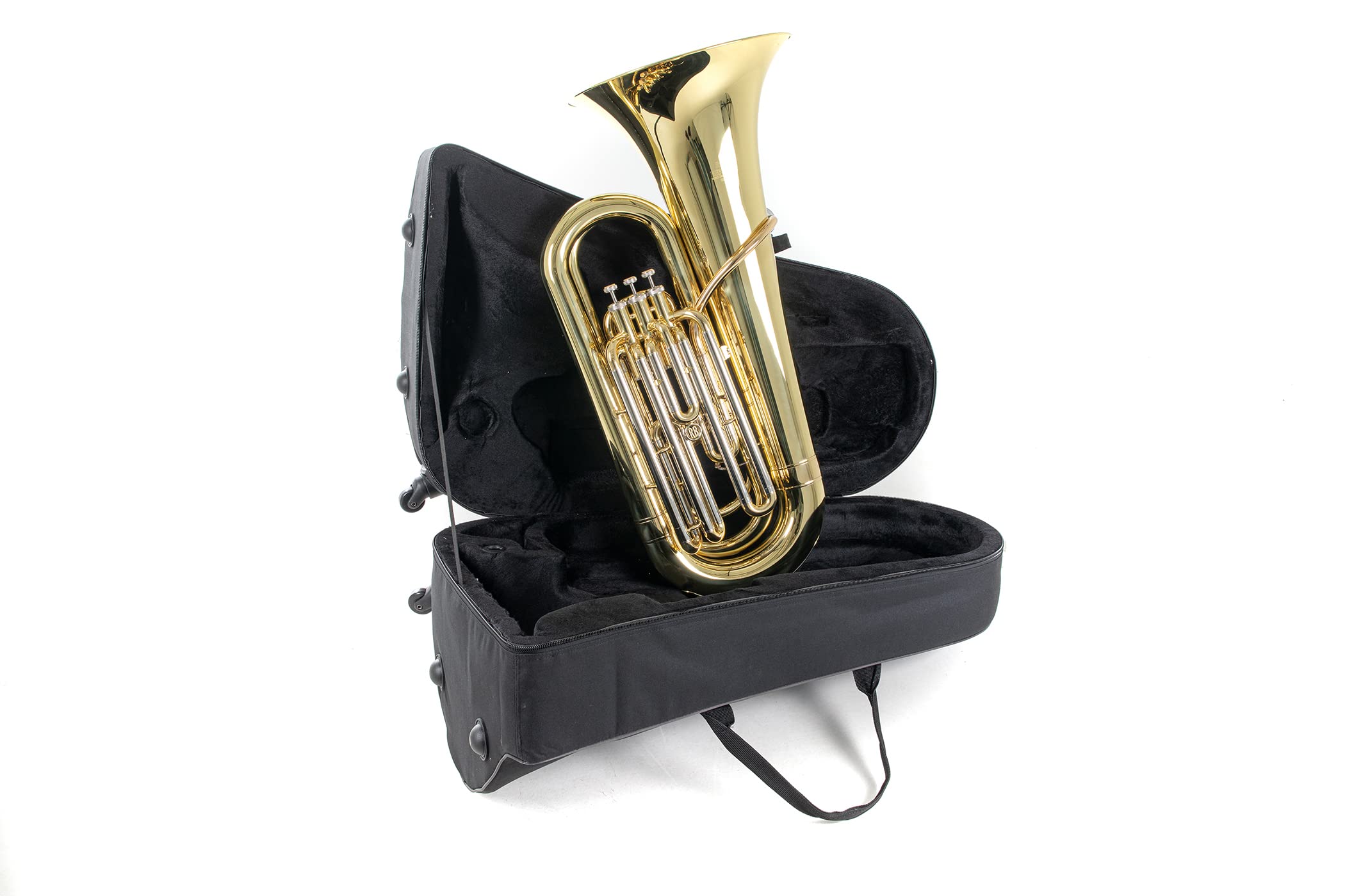 Roy Benson BBb-Tuba TB-301 (Professionelle Tuba, mit Goldmessing Mundrohr, Edelstahl Ventilen, praktischem Rollen-Formetui, perfekte Klangqualität trifft auf herausragendes Design)