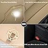 GIANT PANDA 2 Pack Front Seat Covers Upholstery Mat Filling Breathable Bamboo Charcoal PU Leather Seat Cover for SUV Cars 54.5 x 53.2 cm (Beige 2 Pack Universal)