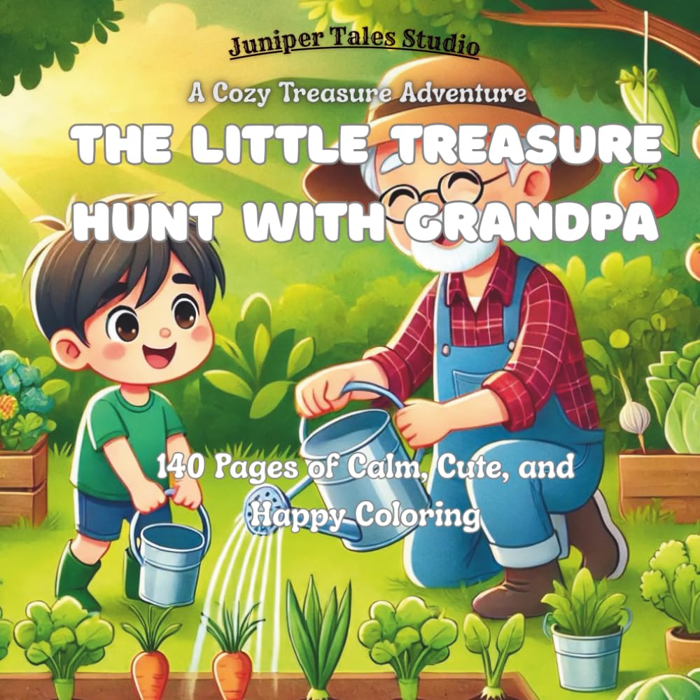 The Little Treasure Hunt with Grandpa- A Cozy Treasure Adventure: 140 Pages| Daily Activities for Relaxation (Cozy love Coloring) Quality time, Screen free activity