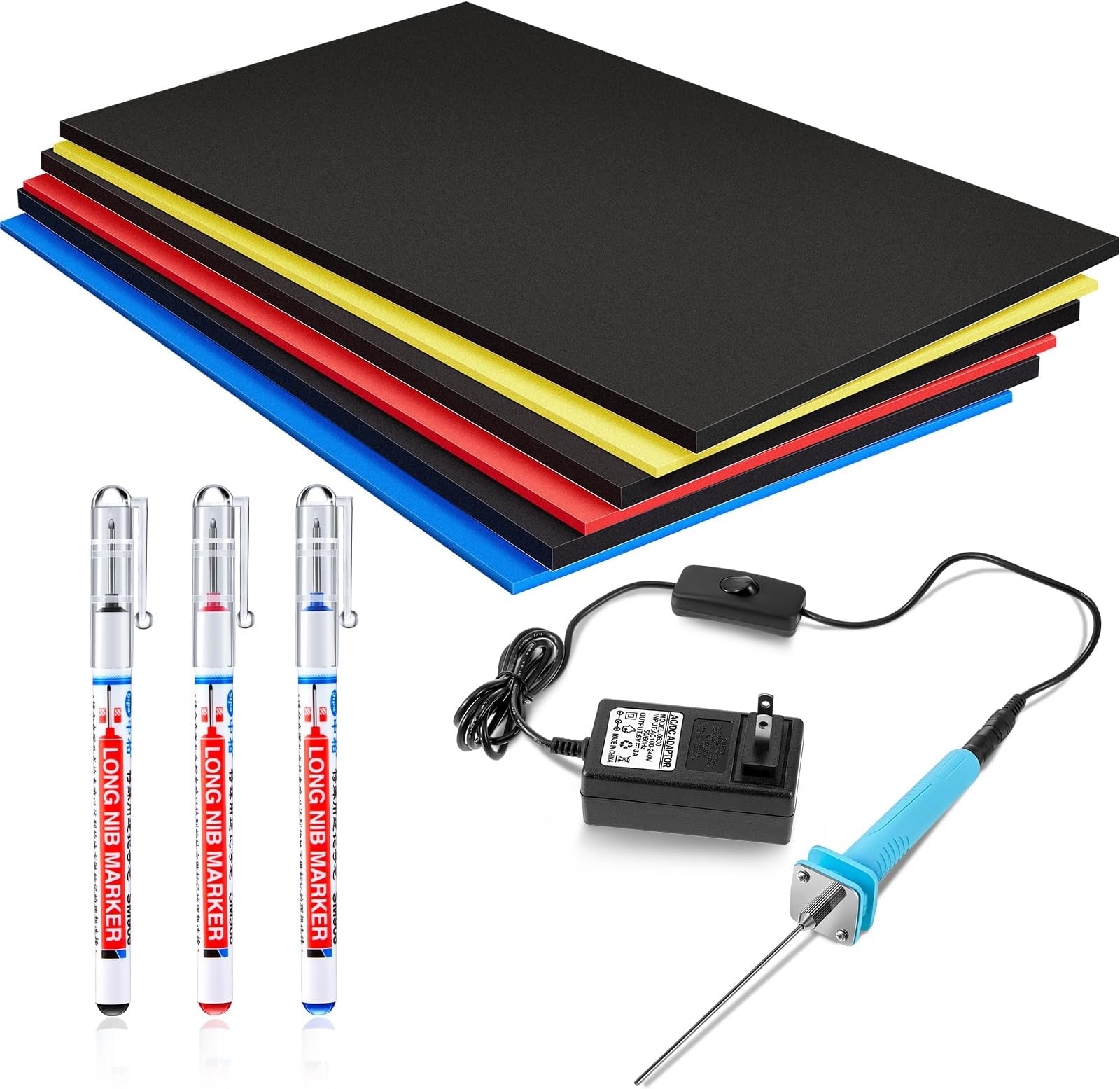 Fabbay Tool Box Foam Set, Includes 3 Foam Tool Organizers and Cutter, Deep Hole Markers, Adjustable Tool Box Liner Mat (10.6 x 18.1 Inches)