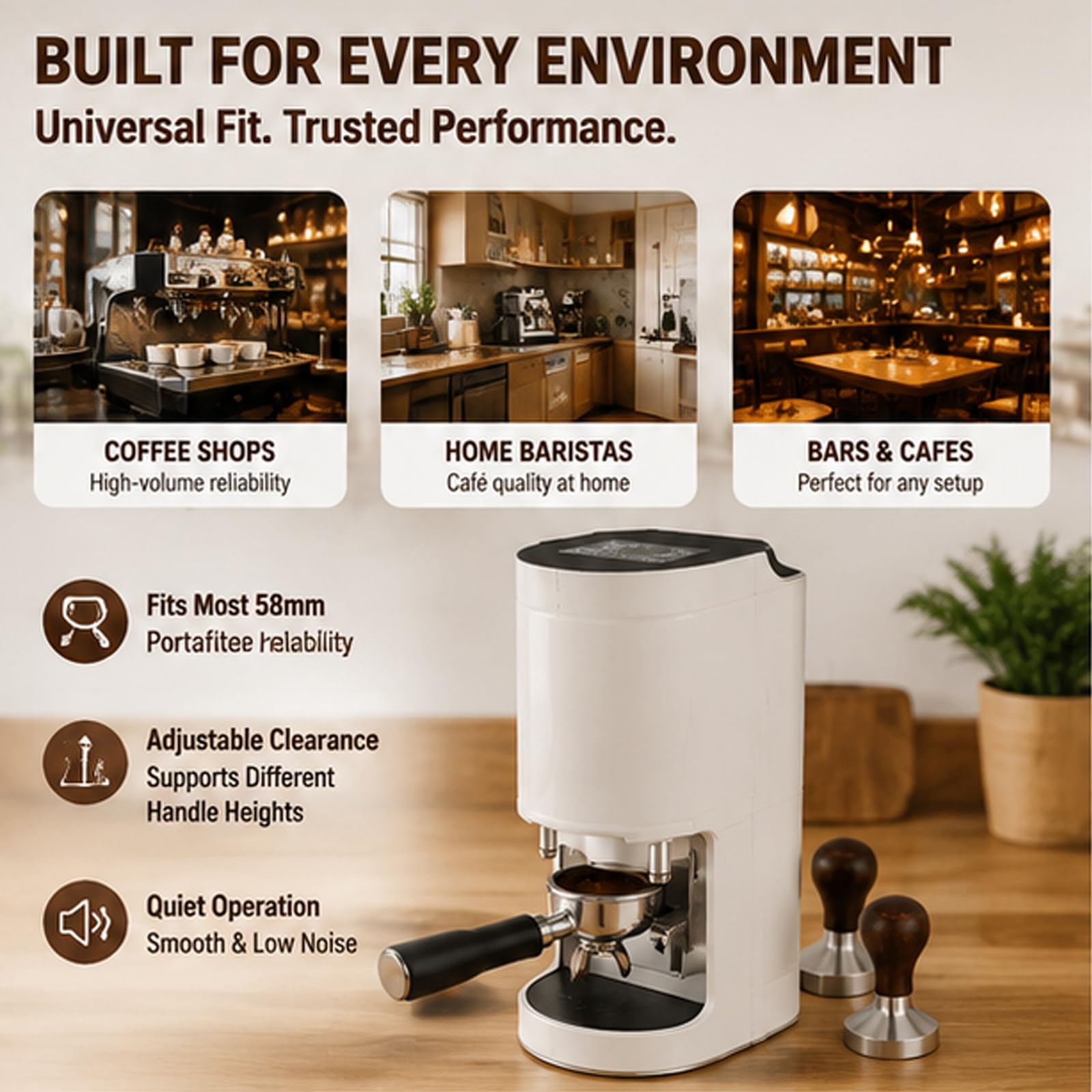 58mm Elektryczny Tamper do Kawy Espresso, Sterowanie Dotykowe