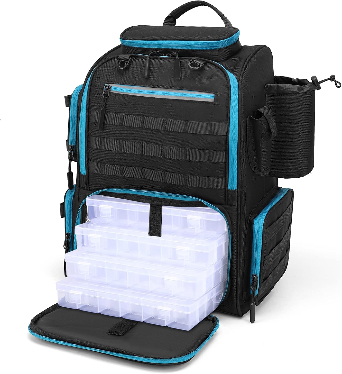 Lixada Fishing Tackle Backpack with 4 Tackle Boxes Large Storage