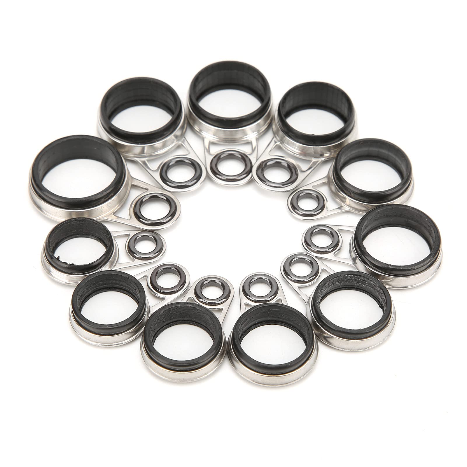 Culnflun Universal Rock Casting Fishing Rod Guides Line Rings Top Tips 41 in 1 Set Ceramic Compact Design for Rock Casting Fishing Accessories