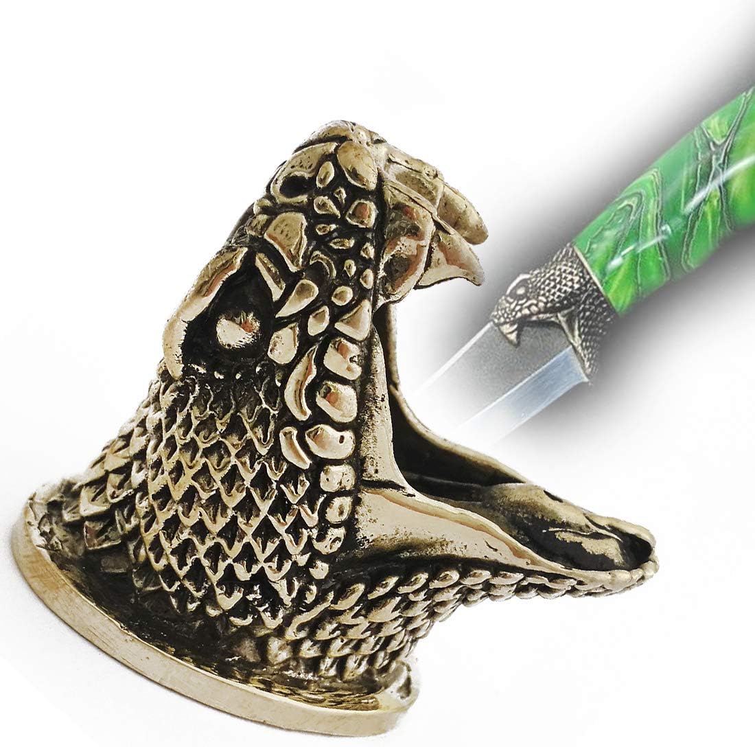 CooB Hunting Knife Finger Guard Bolster, Knife Pommel for Custom Knife Making Snake Guard. DIY Hand-Casted Solid Metal Knives Supplies Accessoriess (Bronze)
