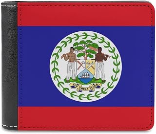 Men's PU Leather Bifold Wallet, Belize Flag