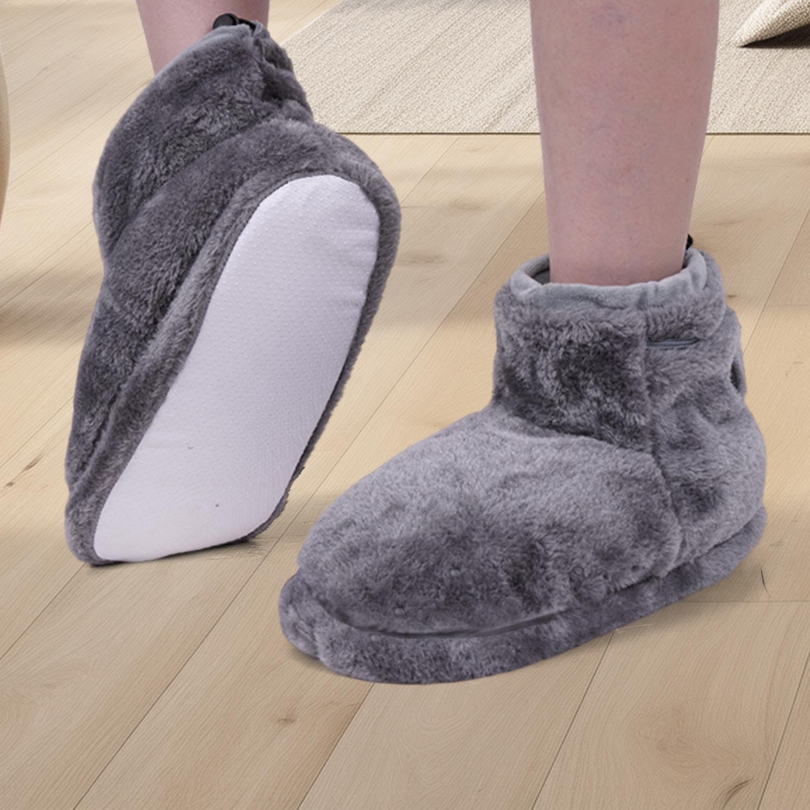 Bottes chauffantes pour Pieds, Chaussons Chauffants USB,Chaussons Chauffants électriques USB d'hiver - Cinq températures Femmes Hommes Temps Froid Adultes Chaussures pour étudier, Lire,