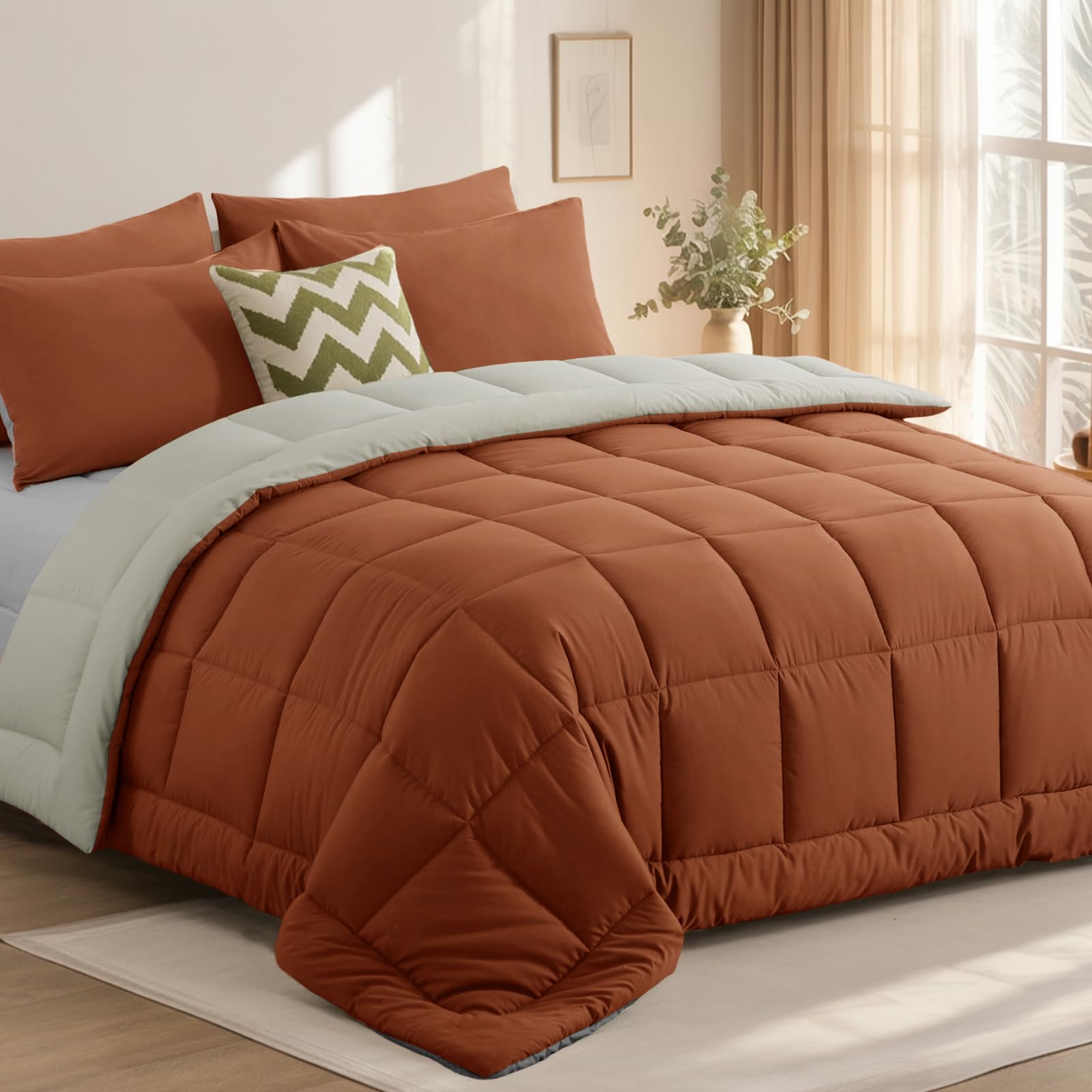 Tifschlaf Coverless Duvet Single 13.5 Tog - Orange/Beige 135x200cm
