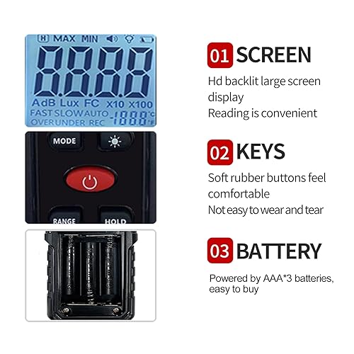 Vista 3 de Medidor Digital de Nivel de Sonido, Medidor de Sonido para Aula, Hogar, Calle, Medidor de 30-130dBA dB para Medir Ruido, Lector de Decibelios